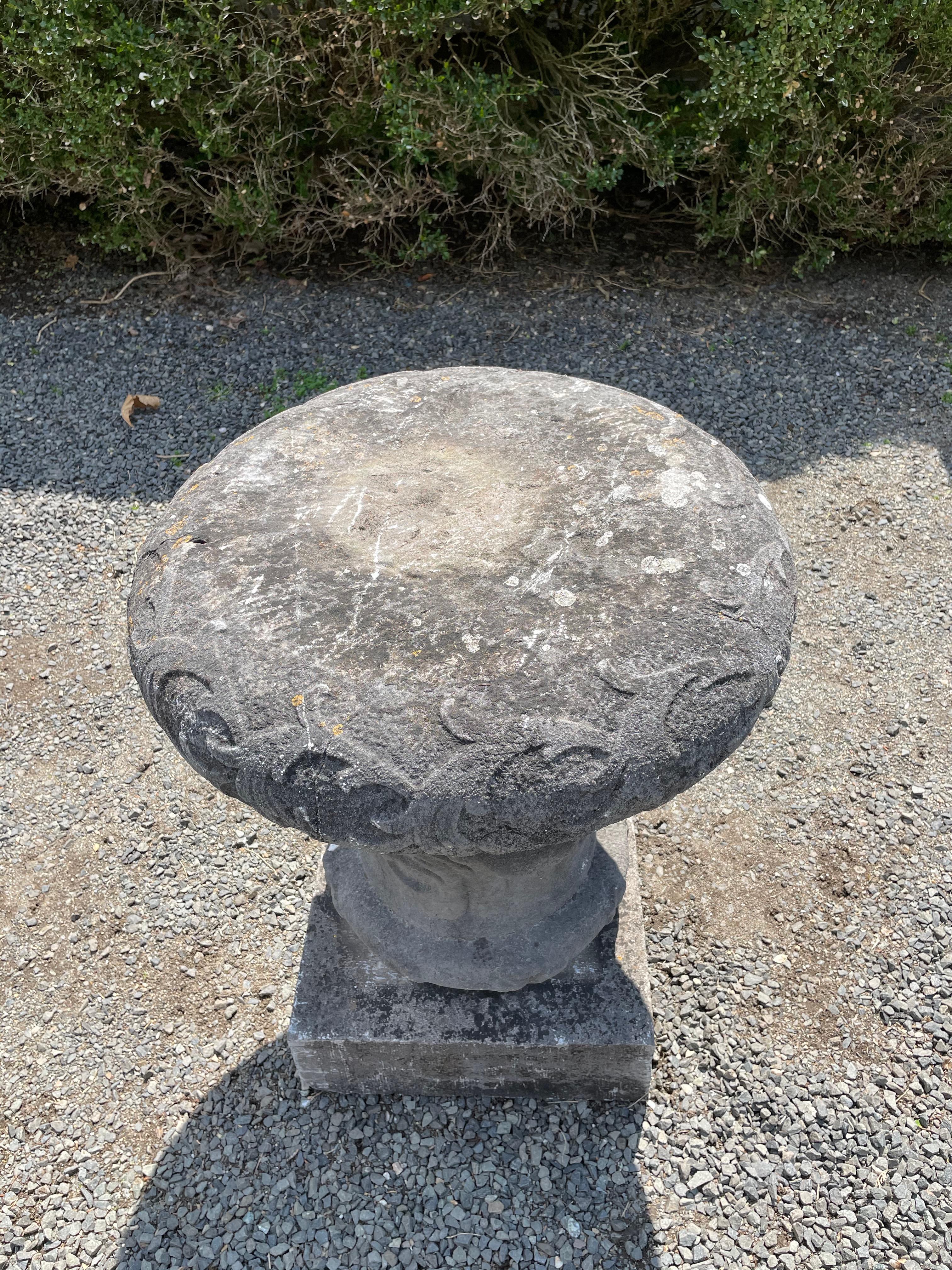 Stone Heavily-Carved 18th C Belgian Bluestone Table Base