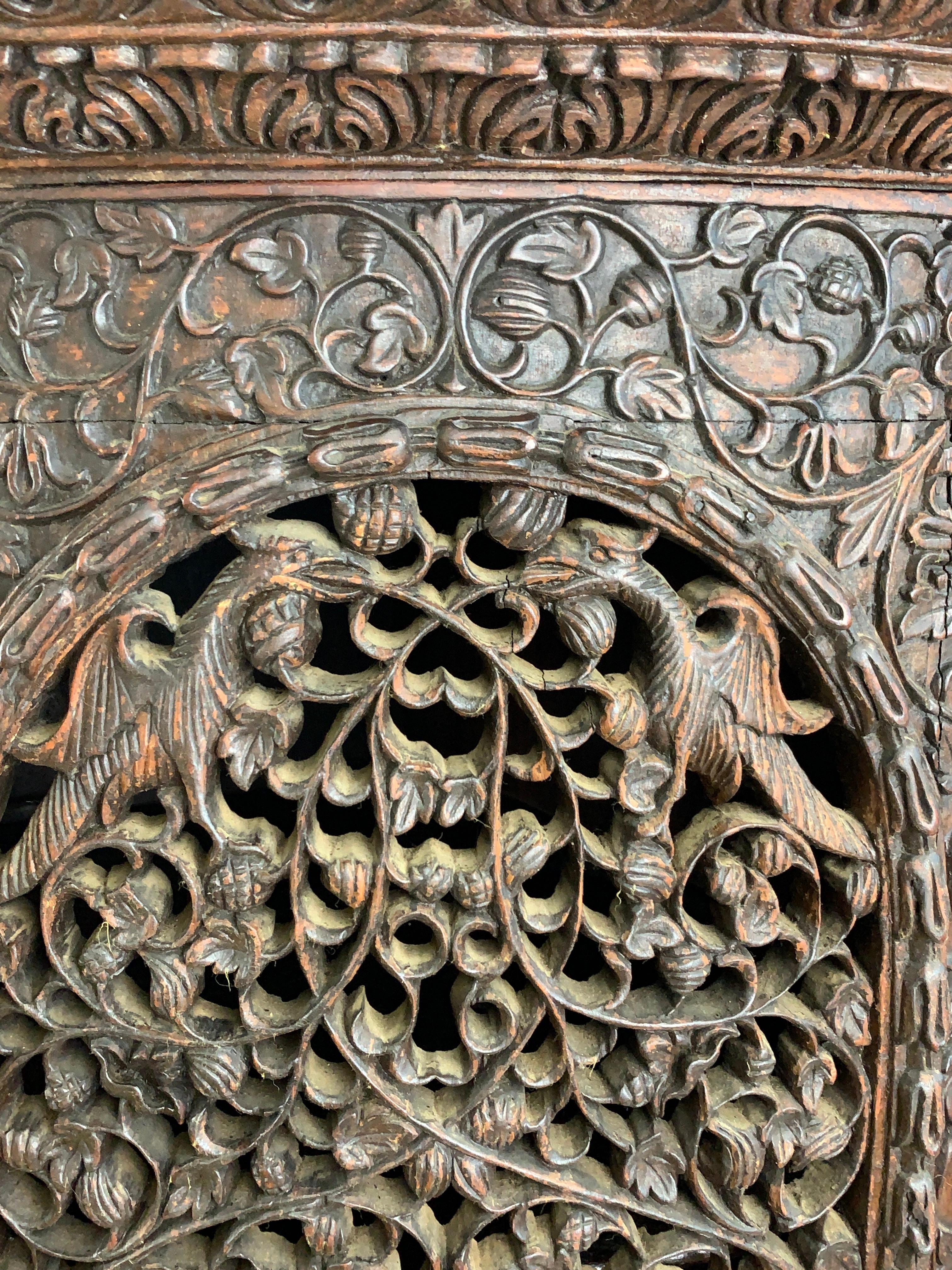 Heavily Carved Anglo Indian Corner Cabinet For Sale 5