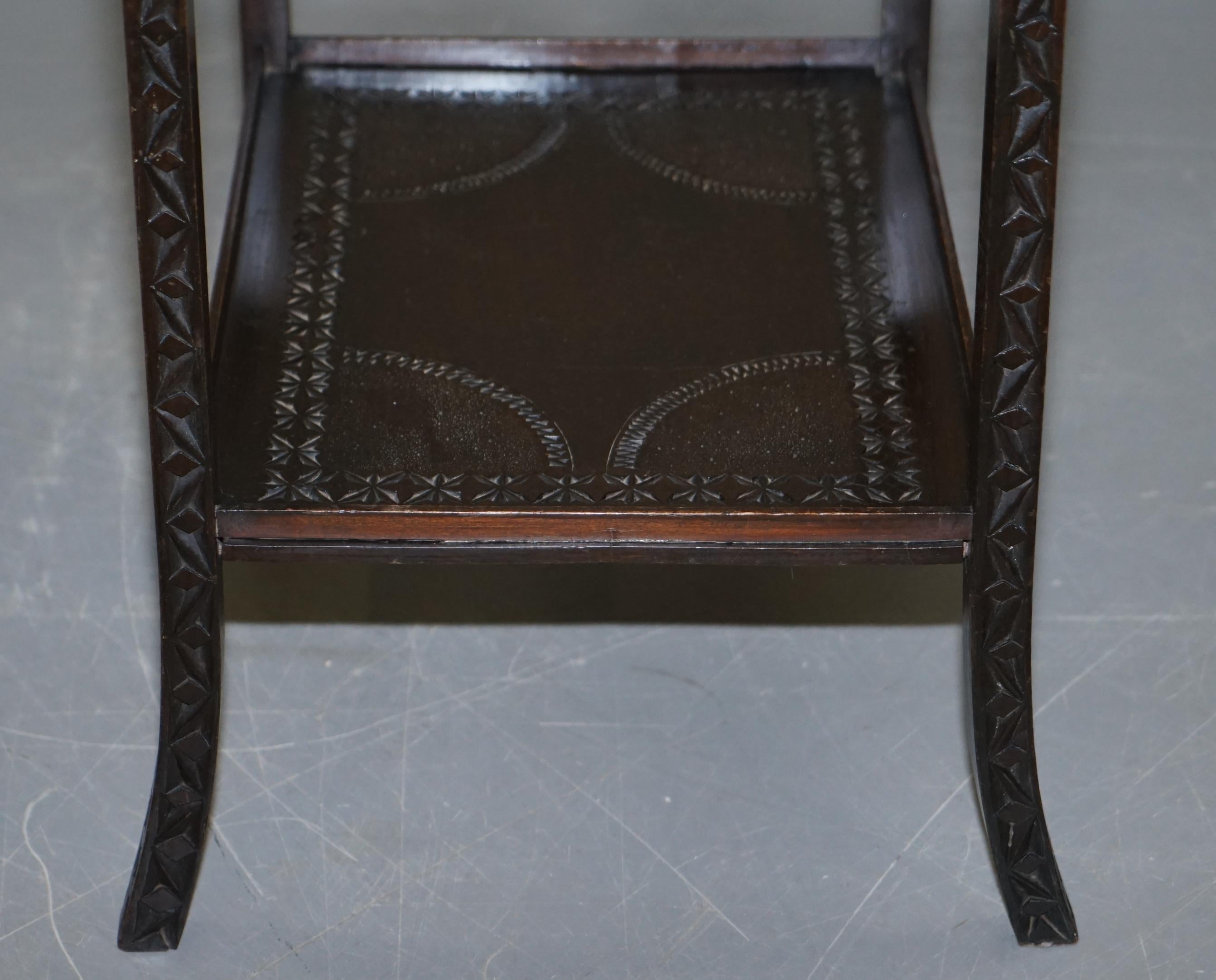 Heavily Carved circa 1880-1900 Anglo Indian Occasional Silver Tea Table Must See For Sale 8