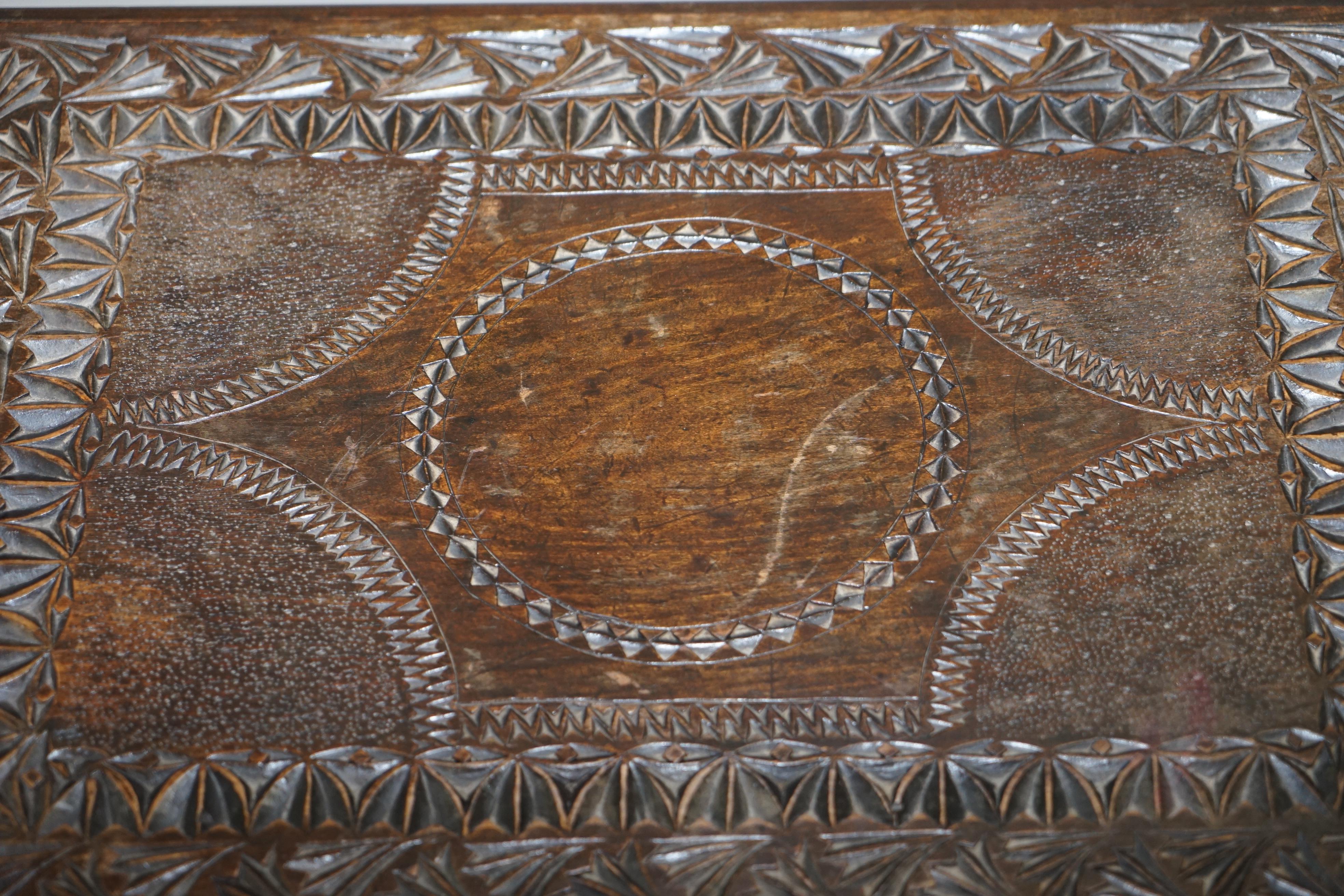 Oak Heavily Carved circa 1880-1900 Anglo Indian Occasional Silver Tea Table Must See