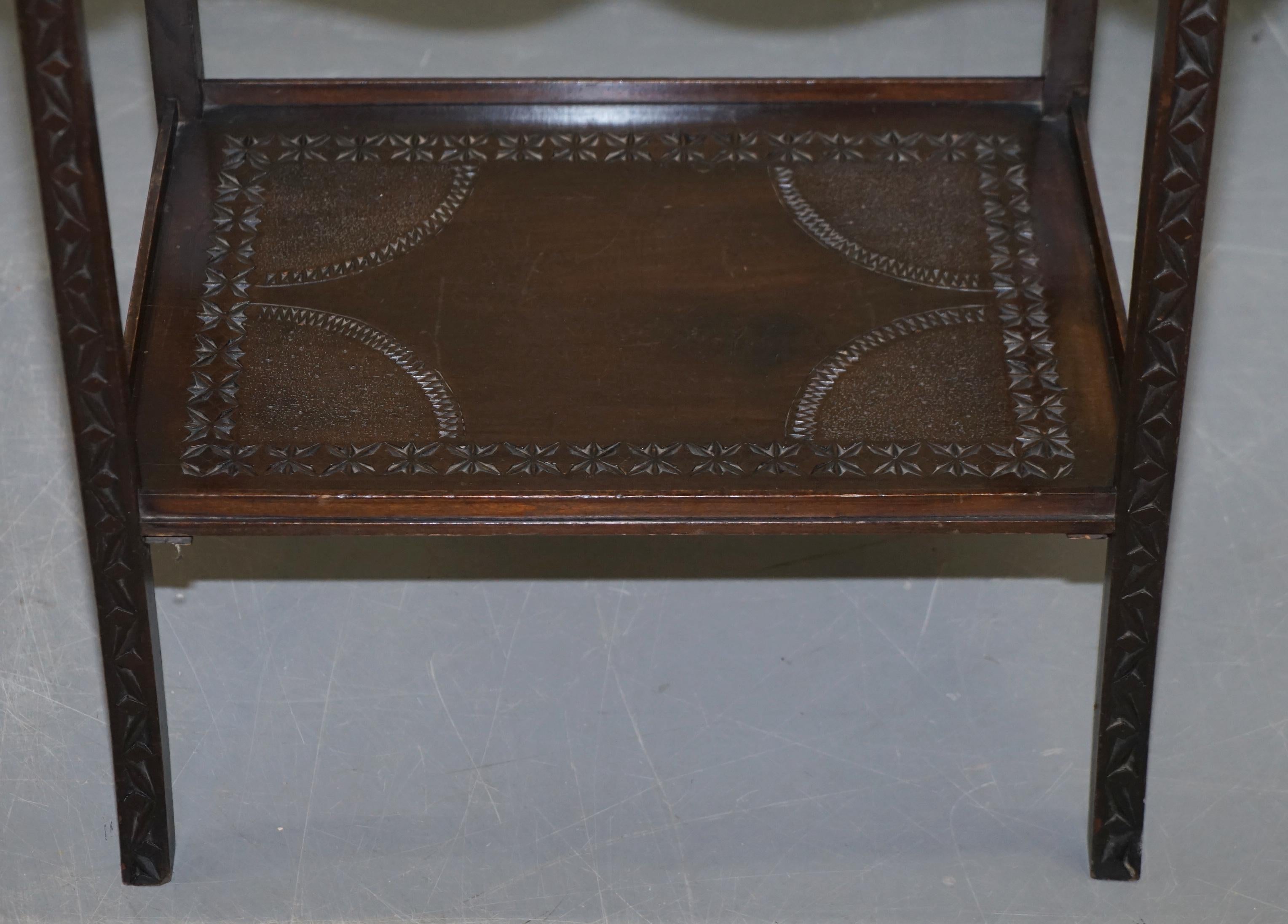 Heavily Carved circa 1880-1900 Anglo Indian Occasional Silver Tea Table Must See For Sale 2