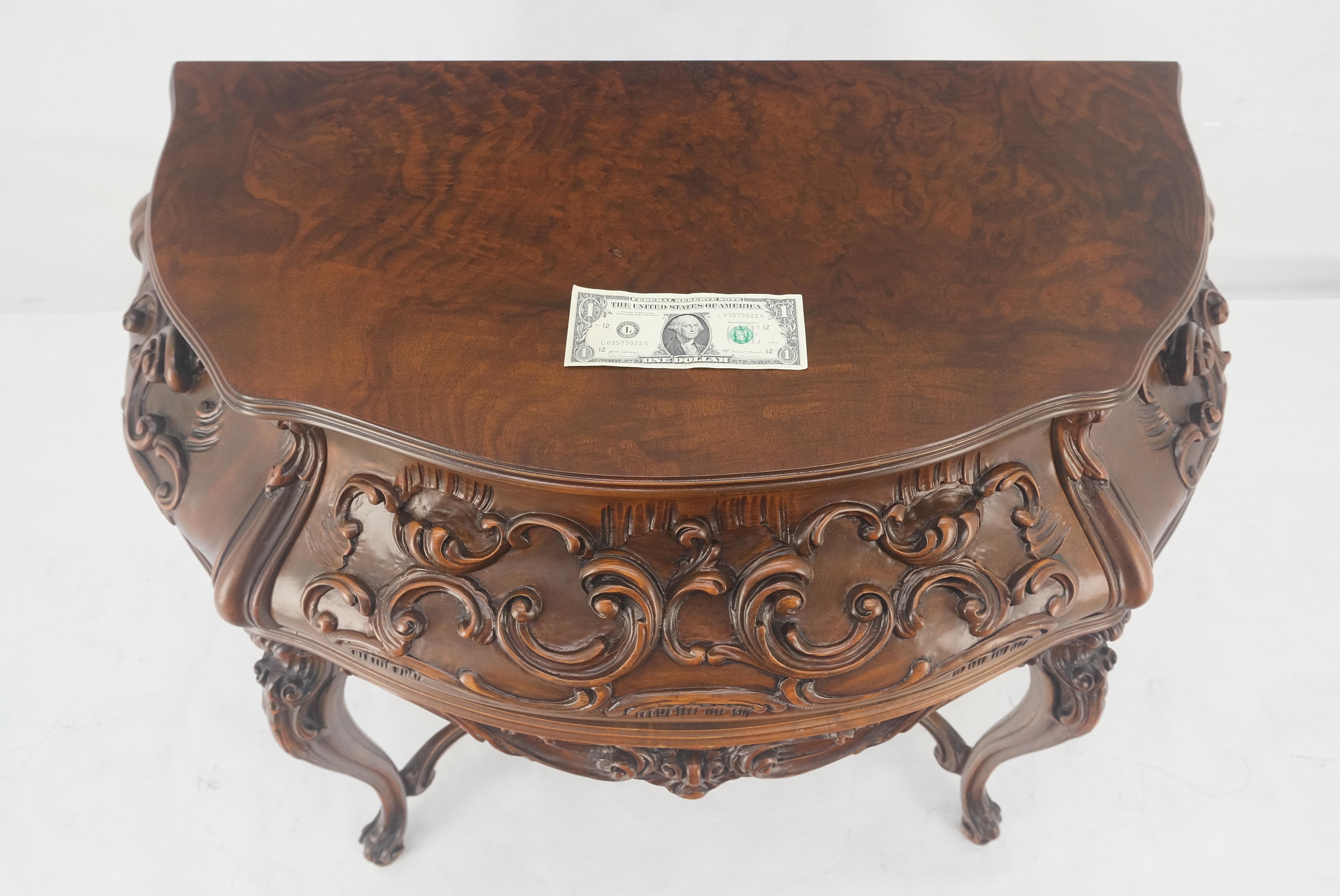 Table console décorative style Demi Lune en ronce de noyer MINT en vente 6