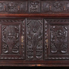 Heavily Carved French Renaissance Buffet Hutch