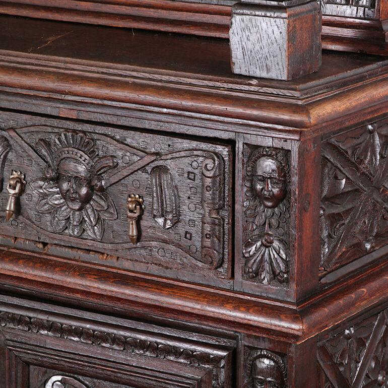 Heavily Carved French Renaissance Buffet Hutch For Sale 3