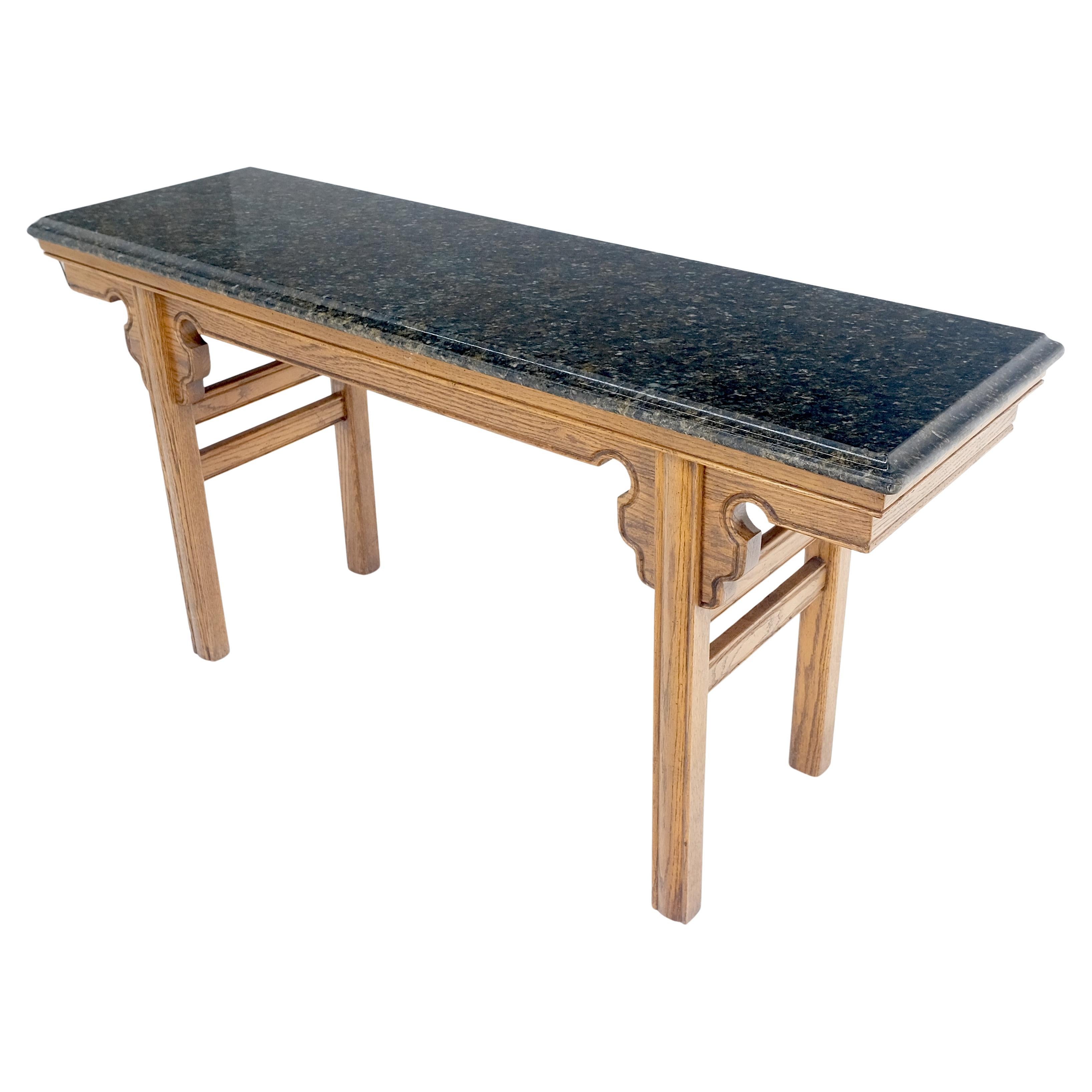 Heavily Carved Granite Top Asian Inspired Console Altar Table Console MINT For Sale