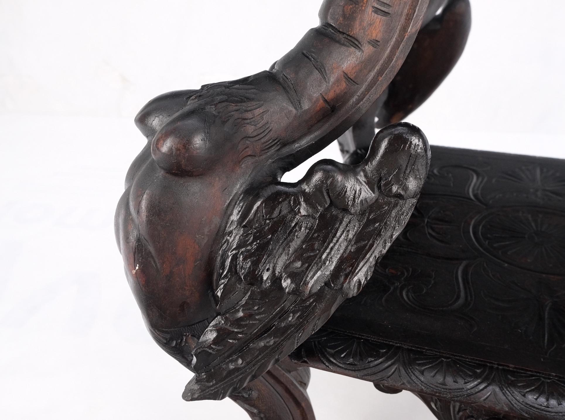 Anglo-Japanese Heavily Carved Japanese Asian Dragon Motive Heavily Carved Two Tier Stand Table 