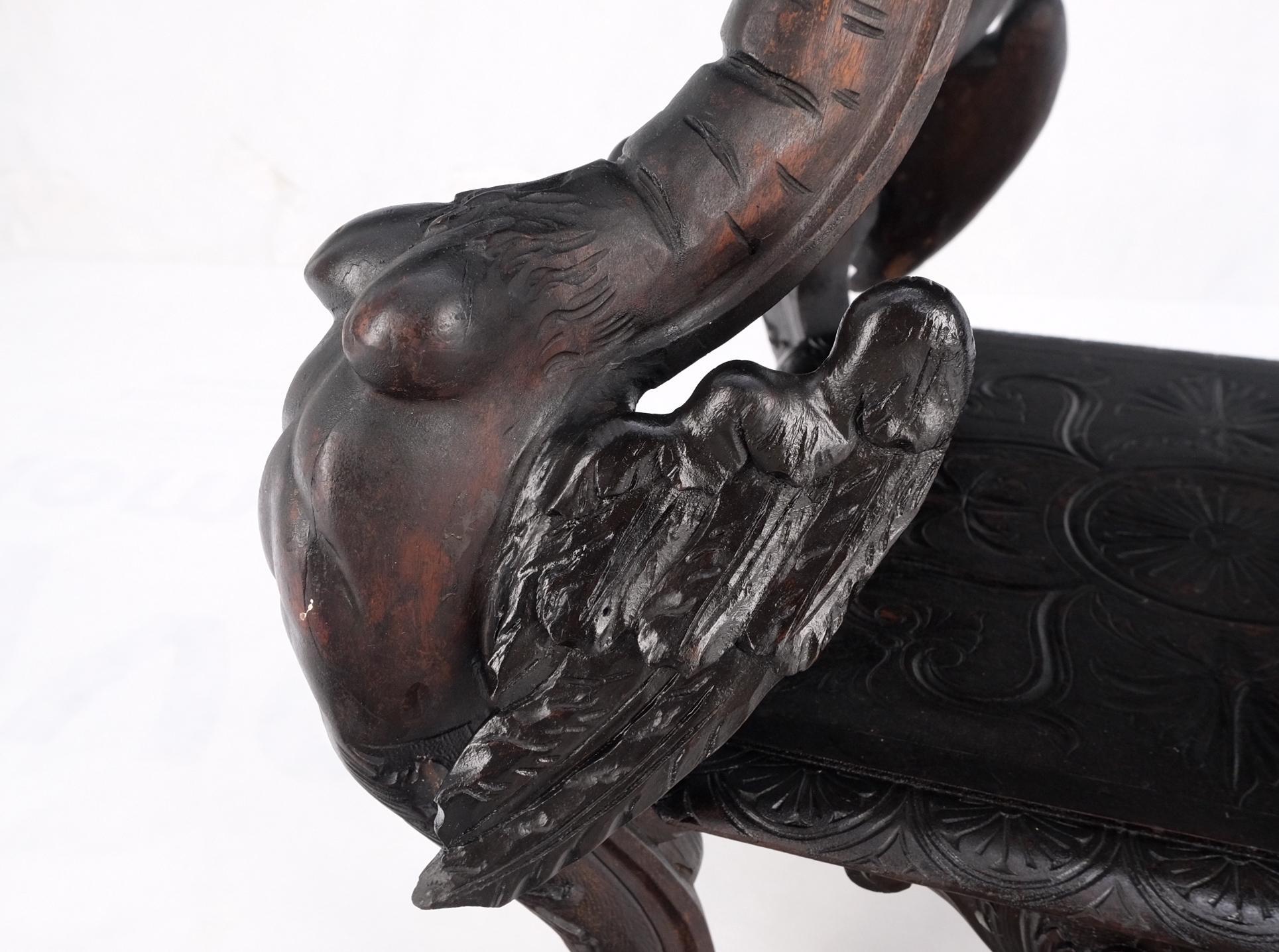 Anglo-Japanese Heavily Carved Japanese Asian Dragon Motive Heavily Carved Two Tier Stand Table