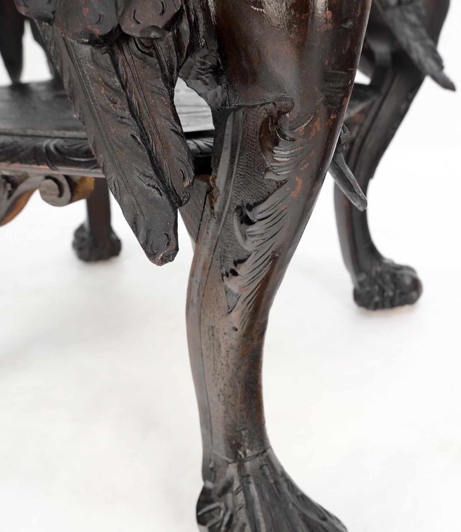 20th Century Heavily Carved Japanese Asian Dragon Motive Heavily Carved Two Tier Stand Table 