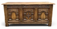 Heavily Carved Oak Coffer in the Jacobean Taste