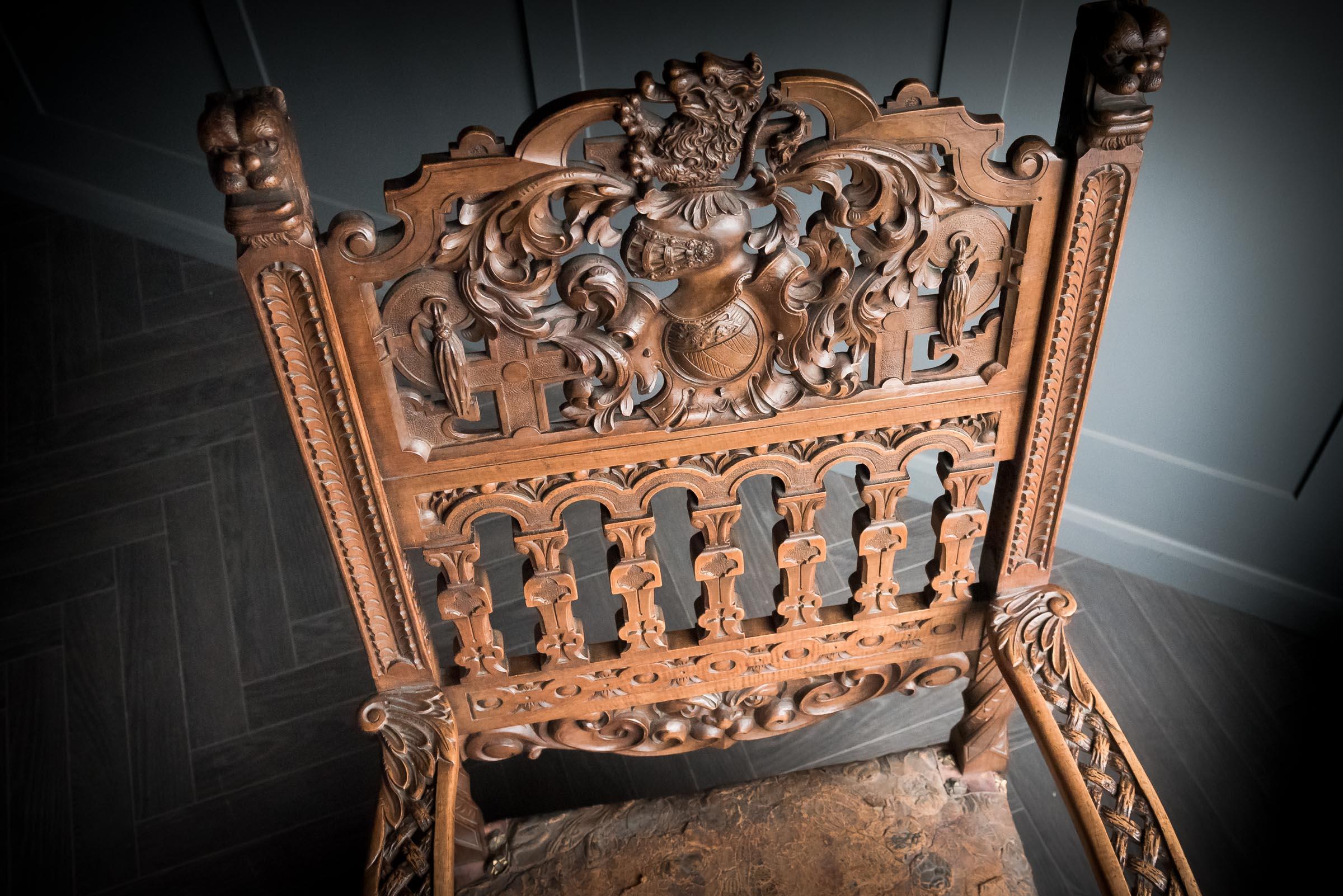 Heavily Carved Ornate Chair For Sale 12