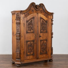 Heavily Carved Pine Armoire from Austria, dated 1815