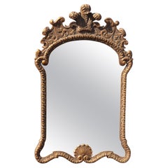 Heavily Carved Prince of Wales Georgian Gold Leaf Gilded Wall Mirror circa 1920