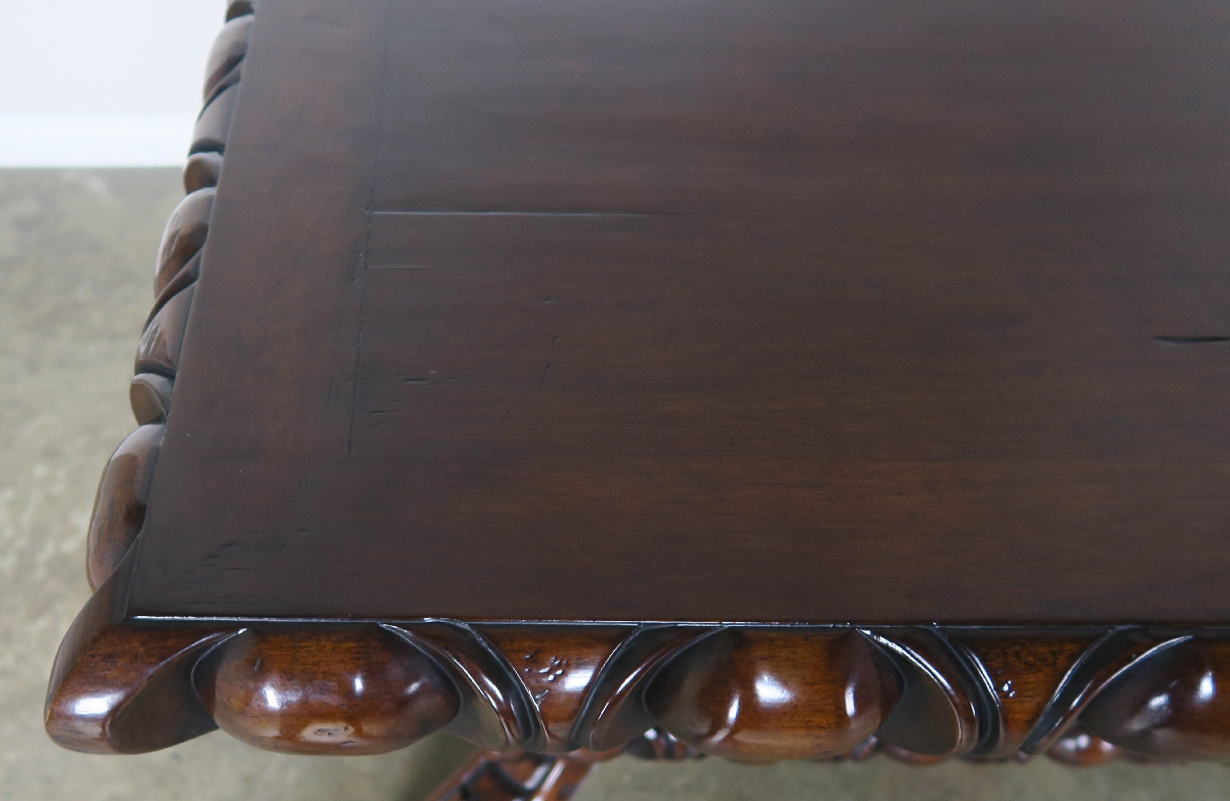 Heavily Carved Rectangular Shaped Walnut Coffee Table 2