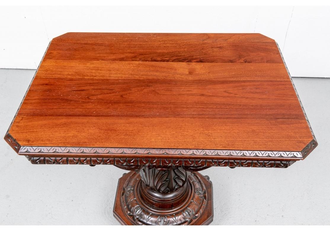 Heavily Carved Renaissance Revival Mahogany Parlor Table In Good Condition In Bridgeport, CT