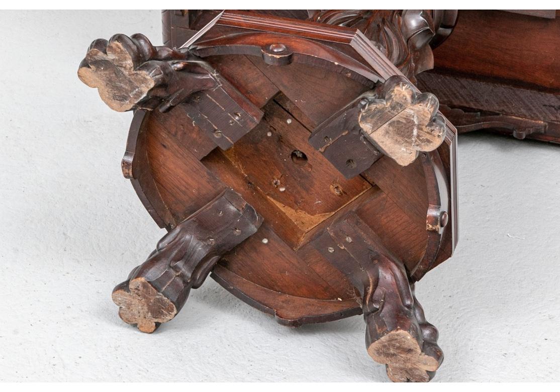 Heavily Carved Renaissance Revival Mahogany Parlor Table 3