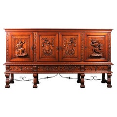 Retro Heavily Carved Spanish Sideboard
