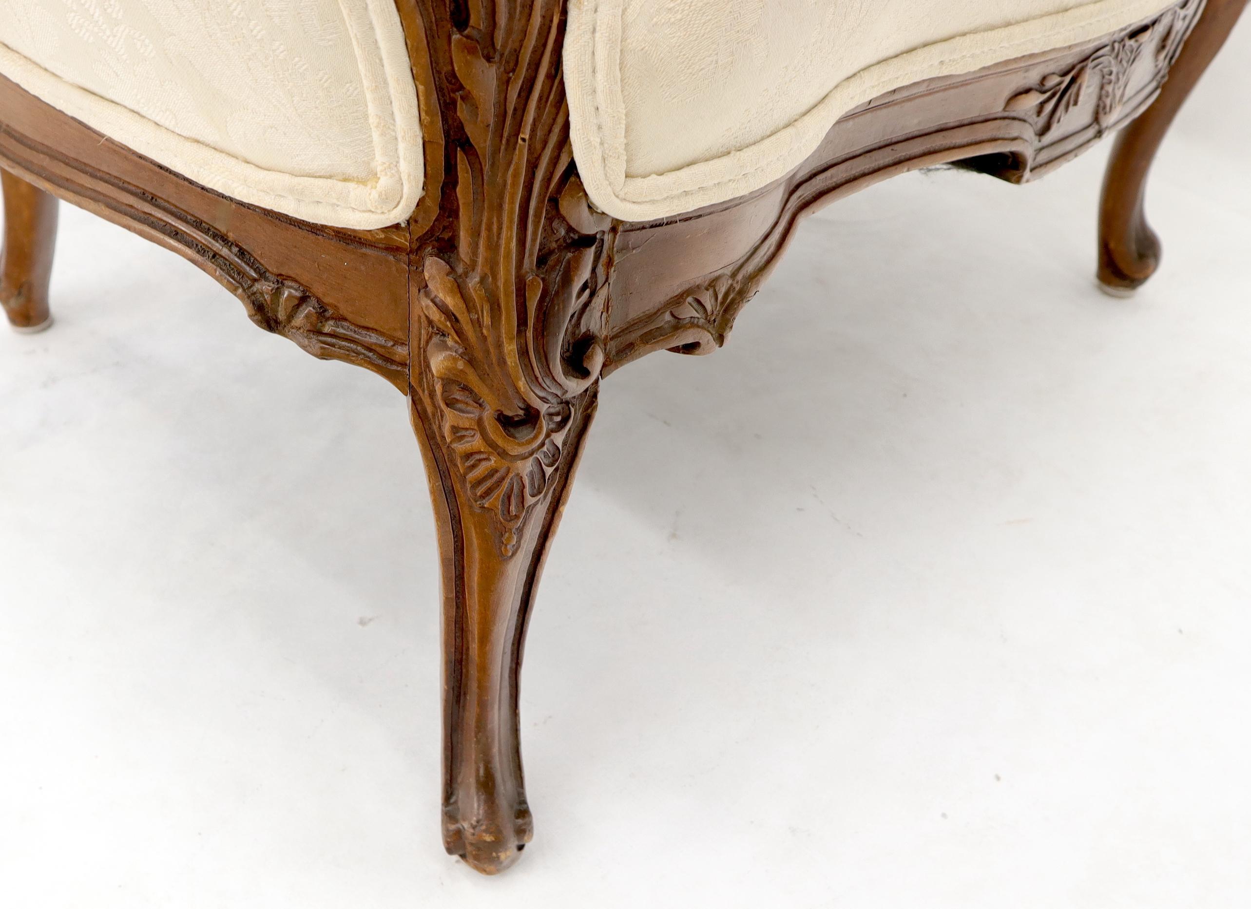 American Heavily Carved Walnut Wide Seat Lounge Chair For Sale