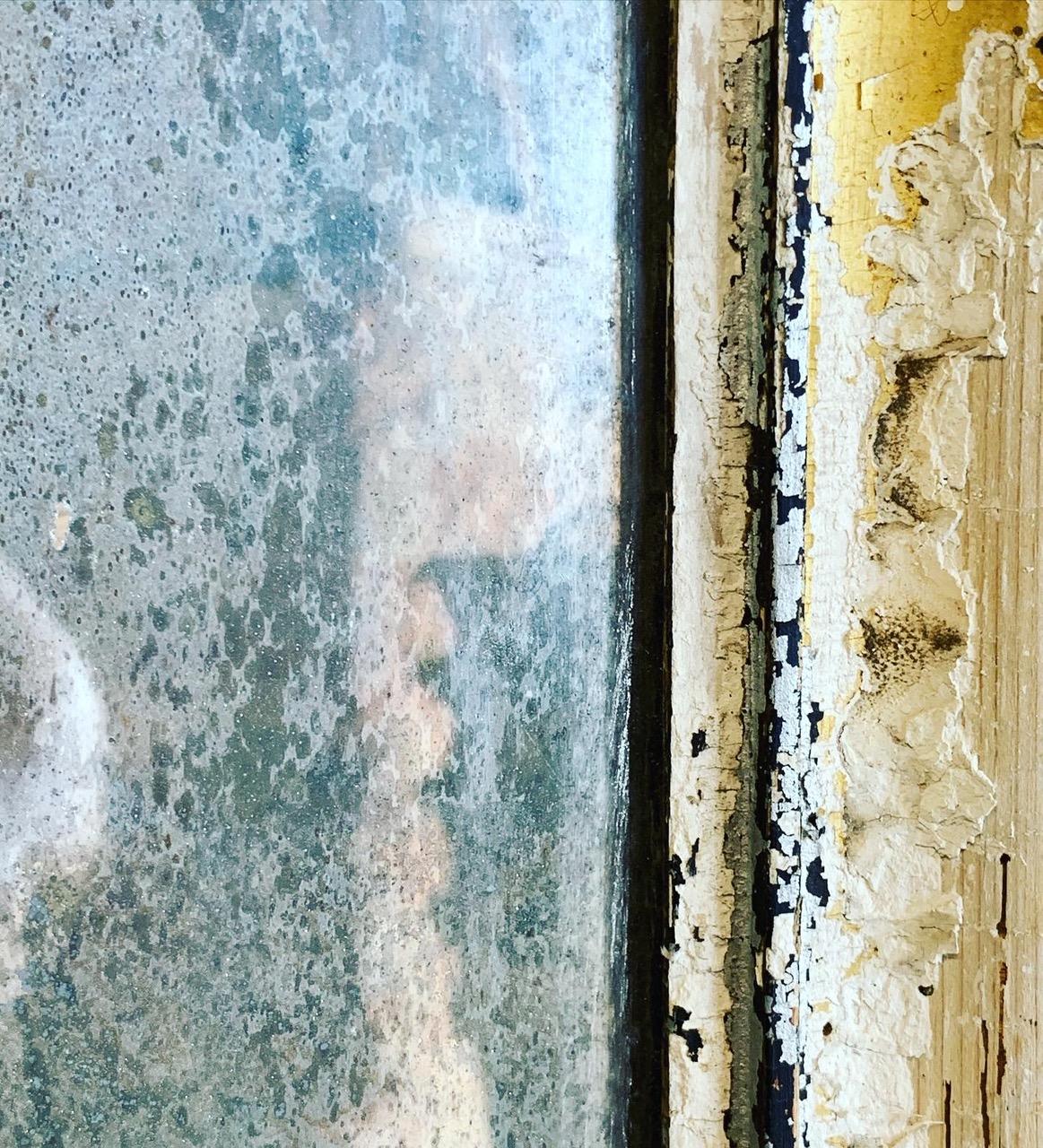 Hand-Crafted Heavily Distressed French Mirror