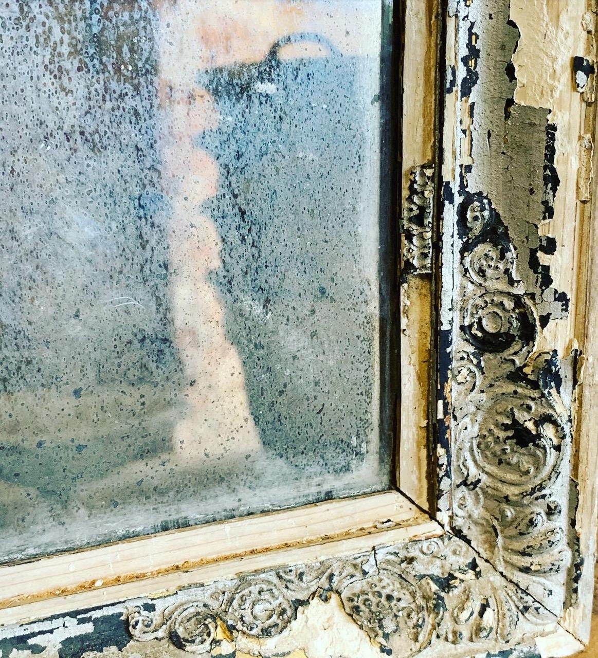 Glass Heavily Distressed French Mirror