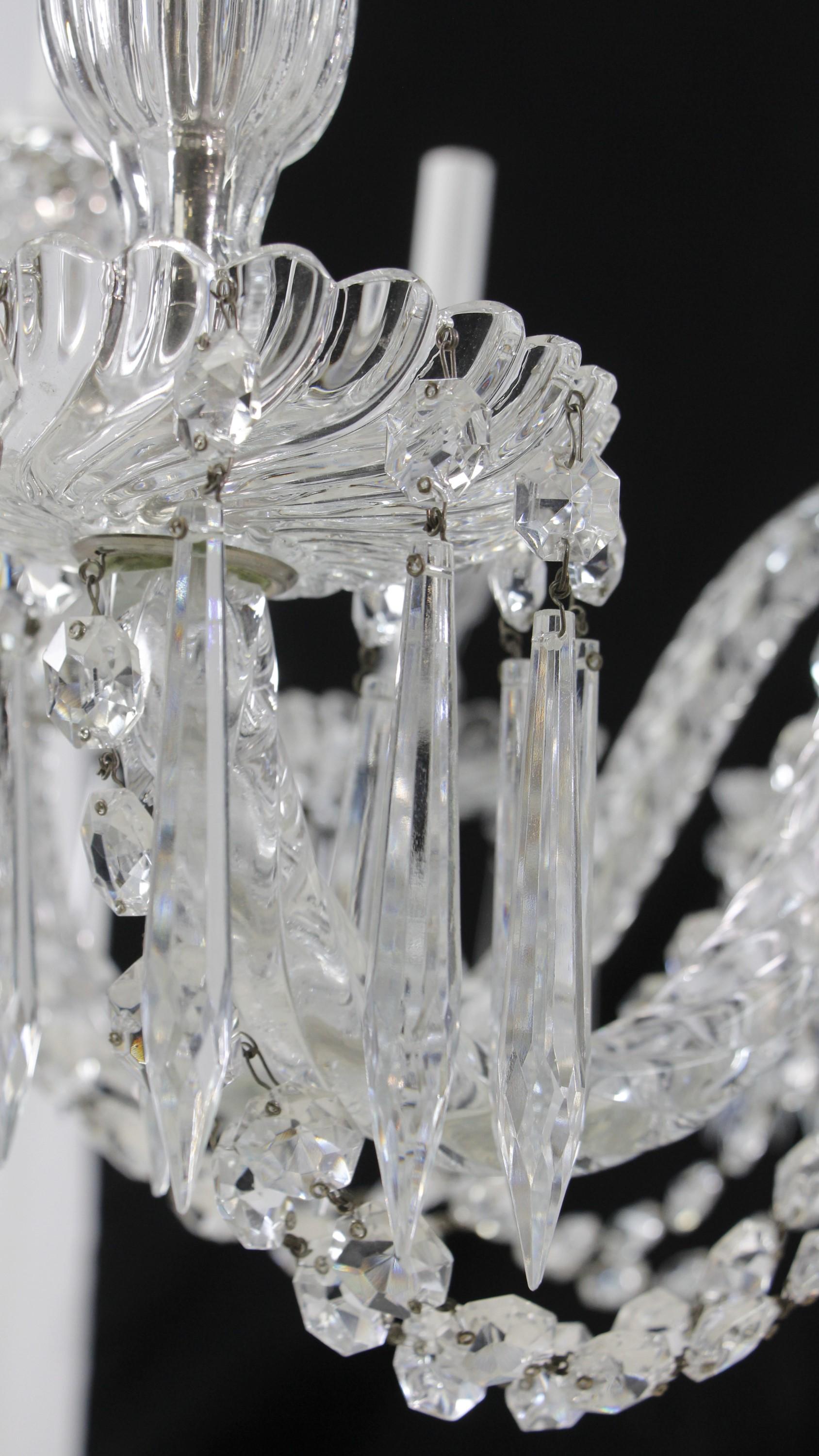 Heavily Draped Crystal Chandelier 12 Light Braided Arms For Sale 6