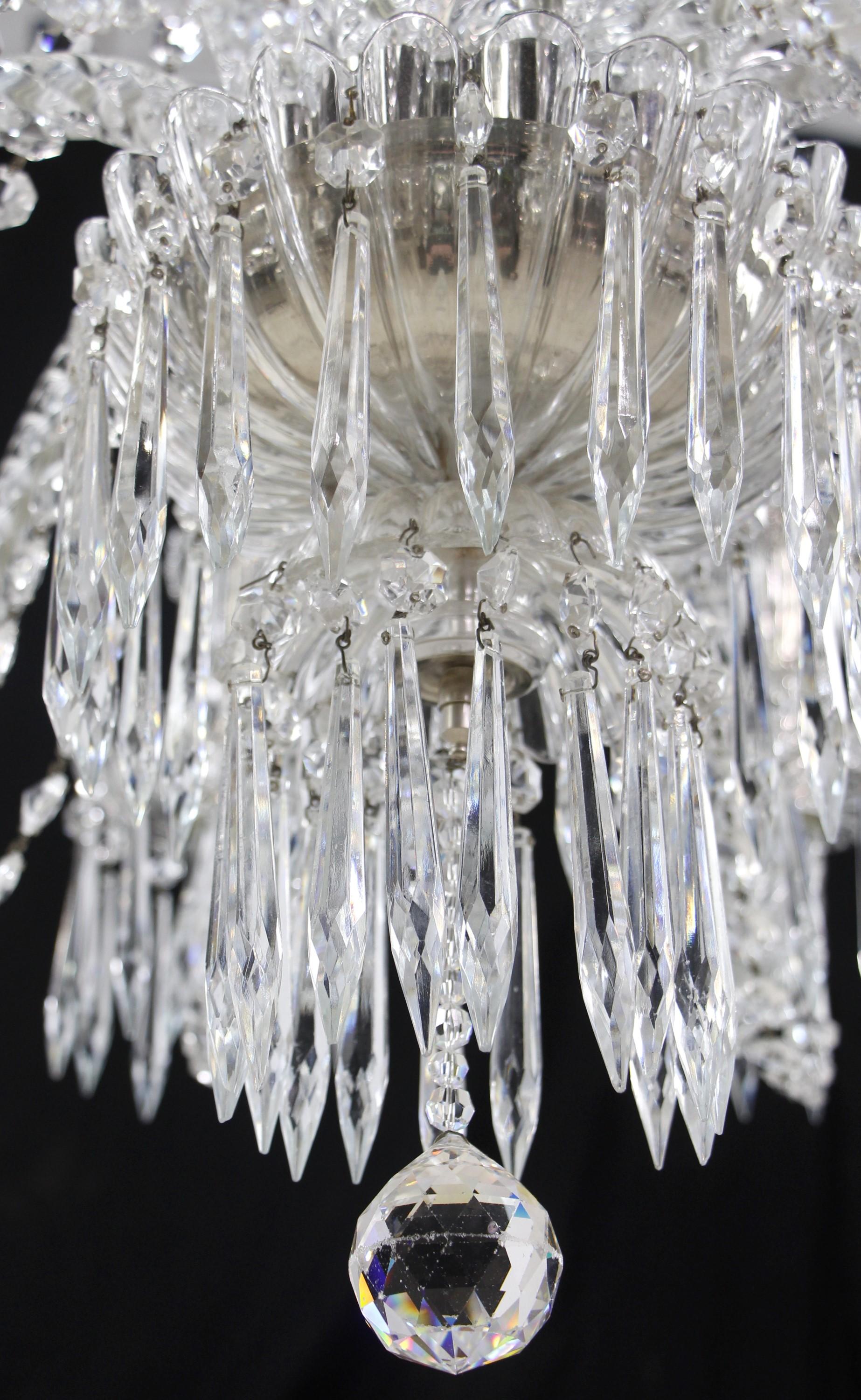 Heavily Draped Crystal Chandelier 12 Light Braided Arms For Sale 8