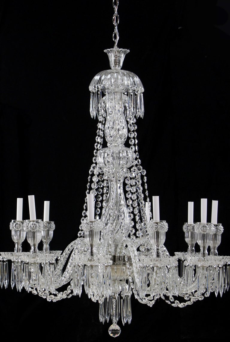 Heavily Draped Crystal Chandelier 12 Light Braided Arms For Sale at 1stDibs