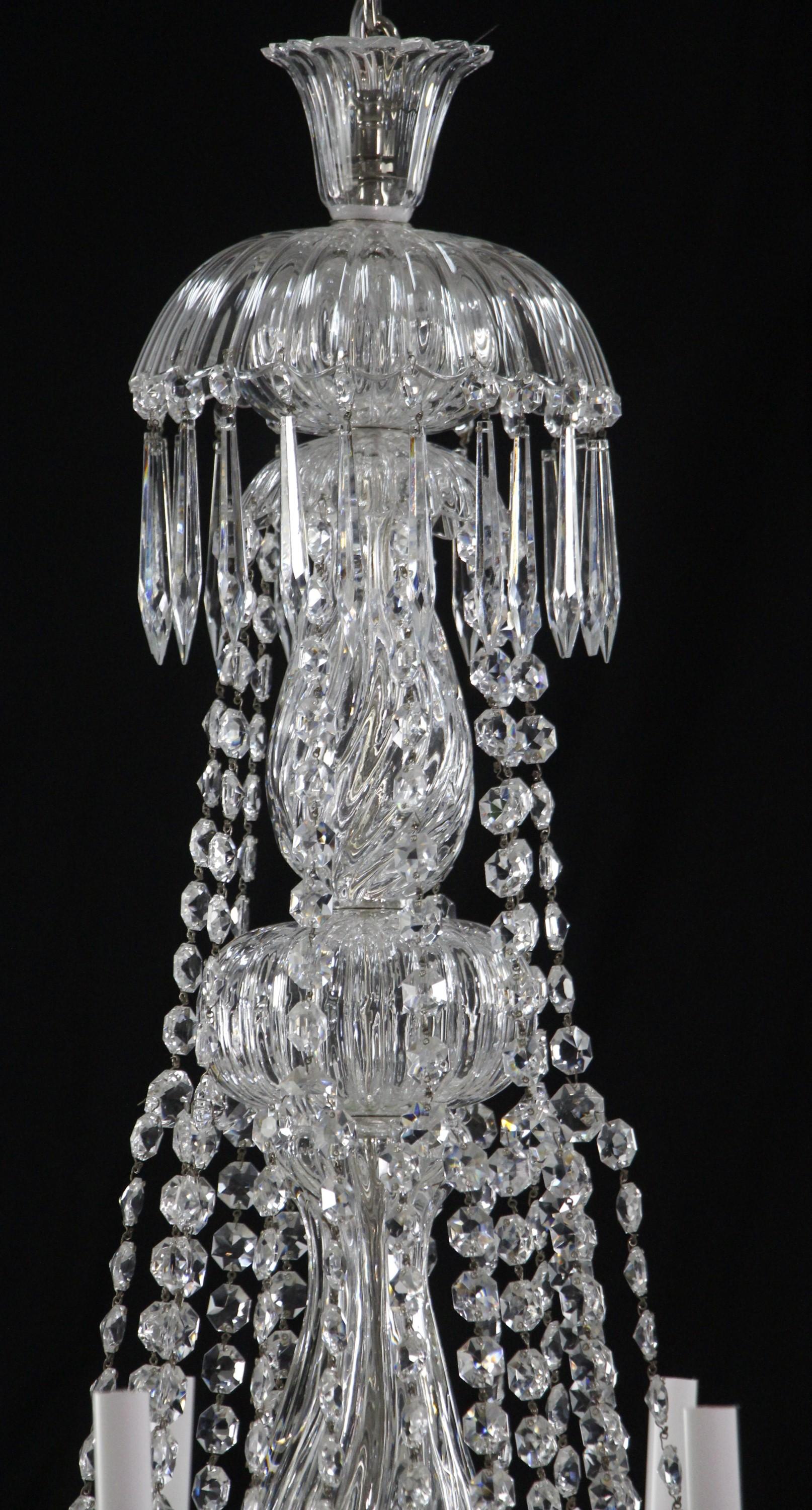 Heavily Draped Crystal Chandelier 12 Light Braided Arms In Good Condition For Sale In New York, NY