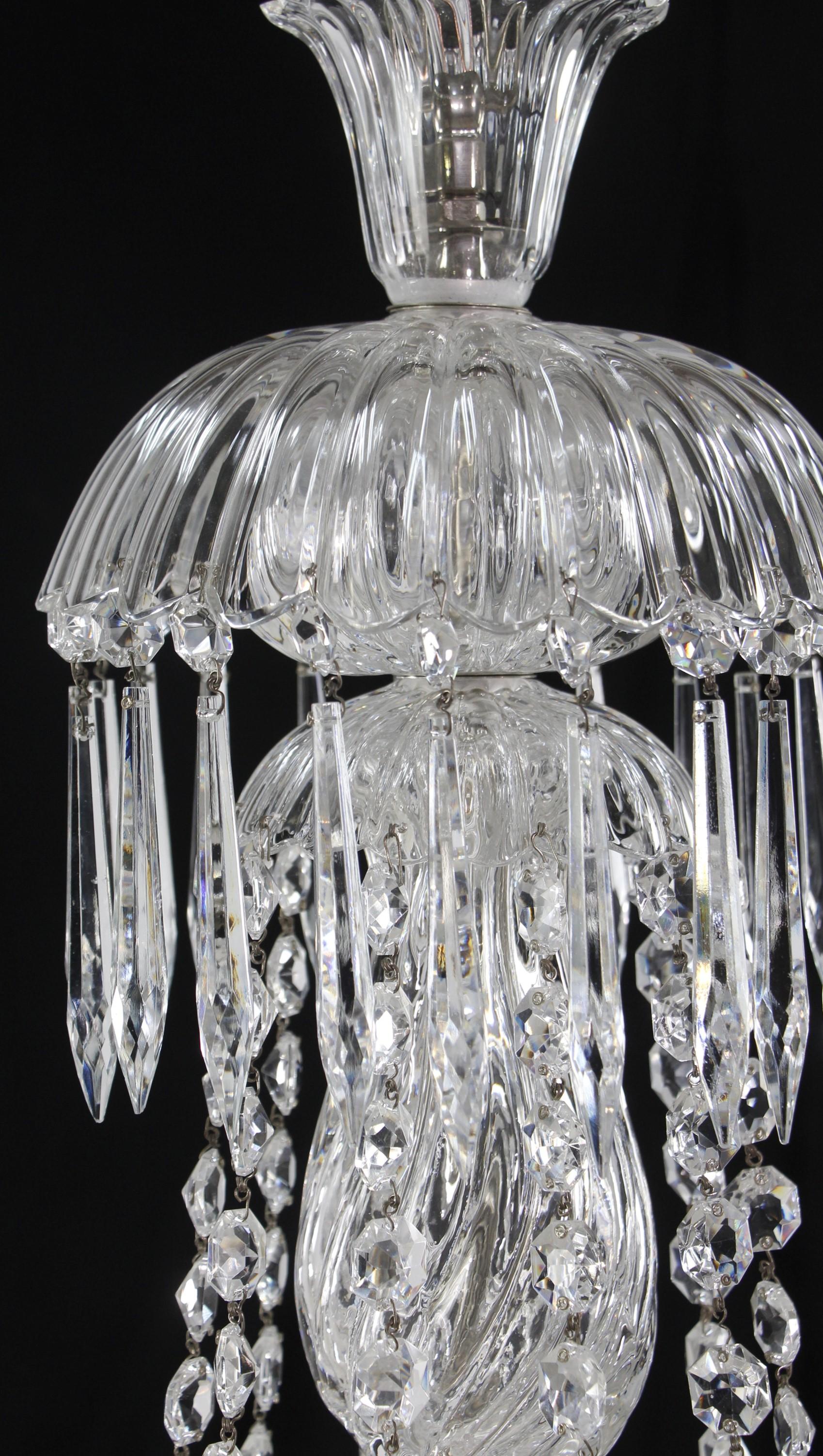 Heavily Draped Crystal Chandelier 12 Light Braided Arms For Sale 3