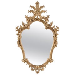 Heavily Hand Carved Pear Shaped Mirror