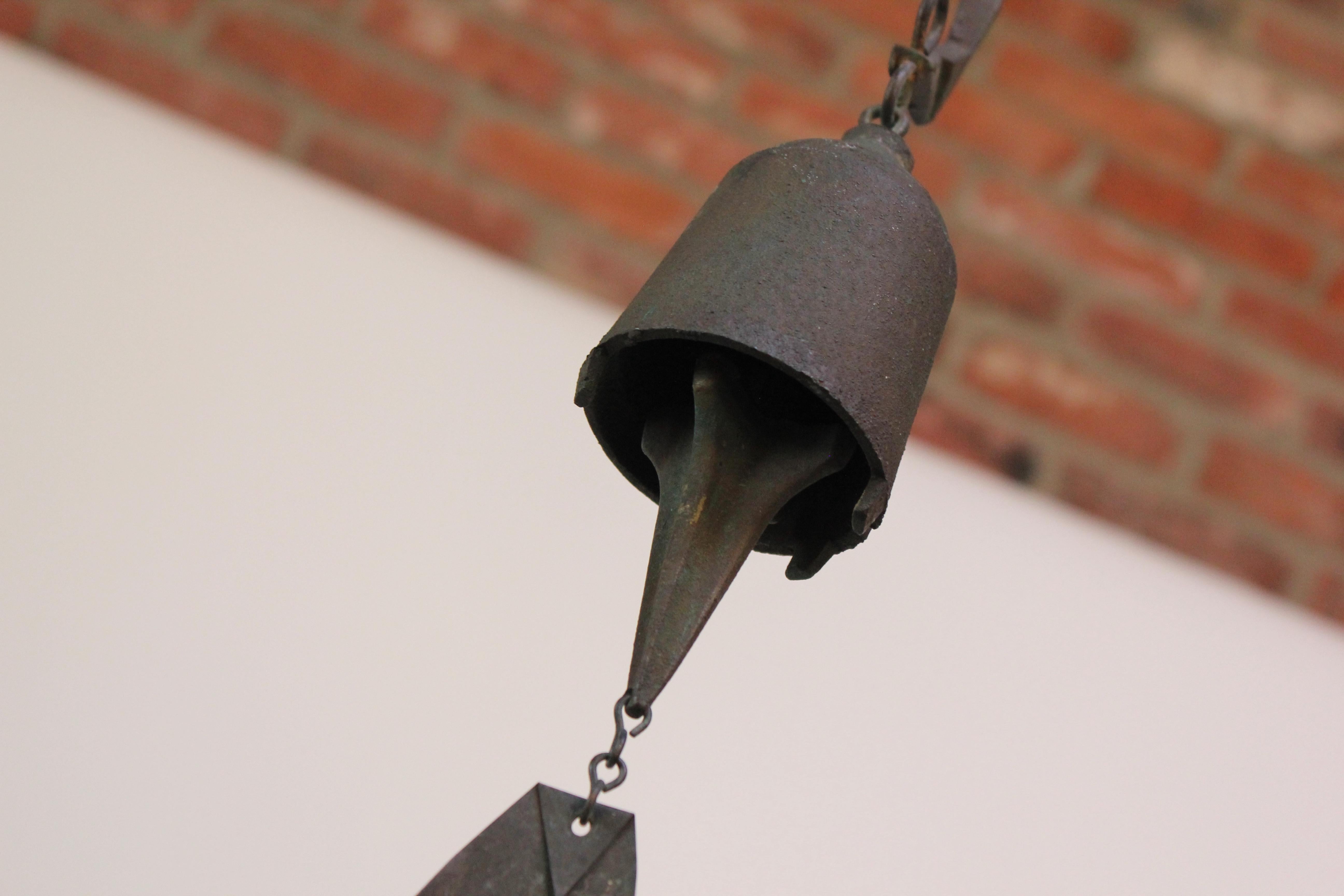 Heavily Patinated Bronze Bell / Wind Chime by Paolo Soleri for Arconsanti  3