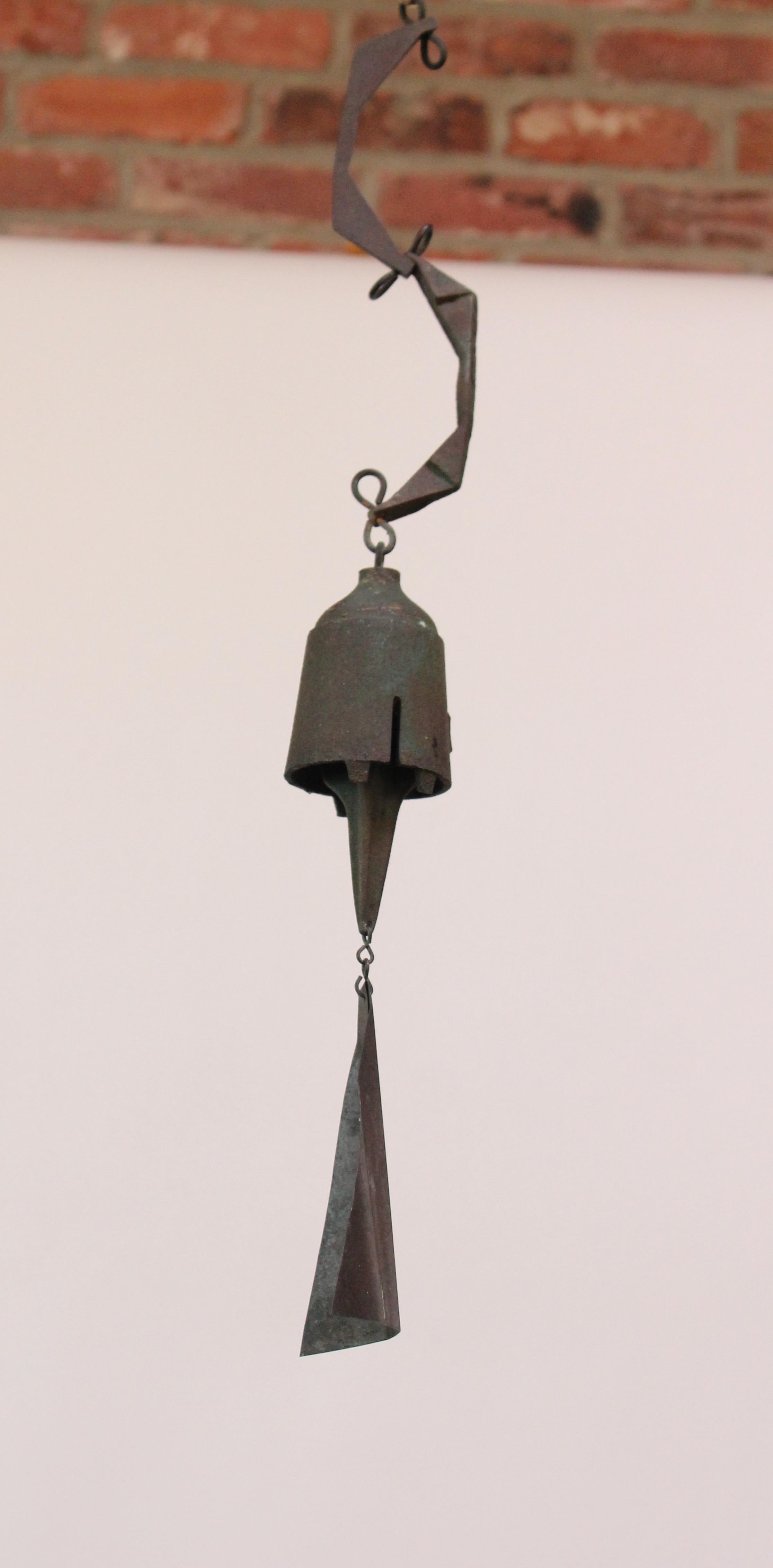 Mid-Century Modern Heavily Patinated Bronze Bell / Wind Chime by Paolo Soleri for Arconsanti 