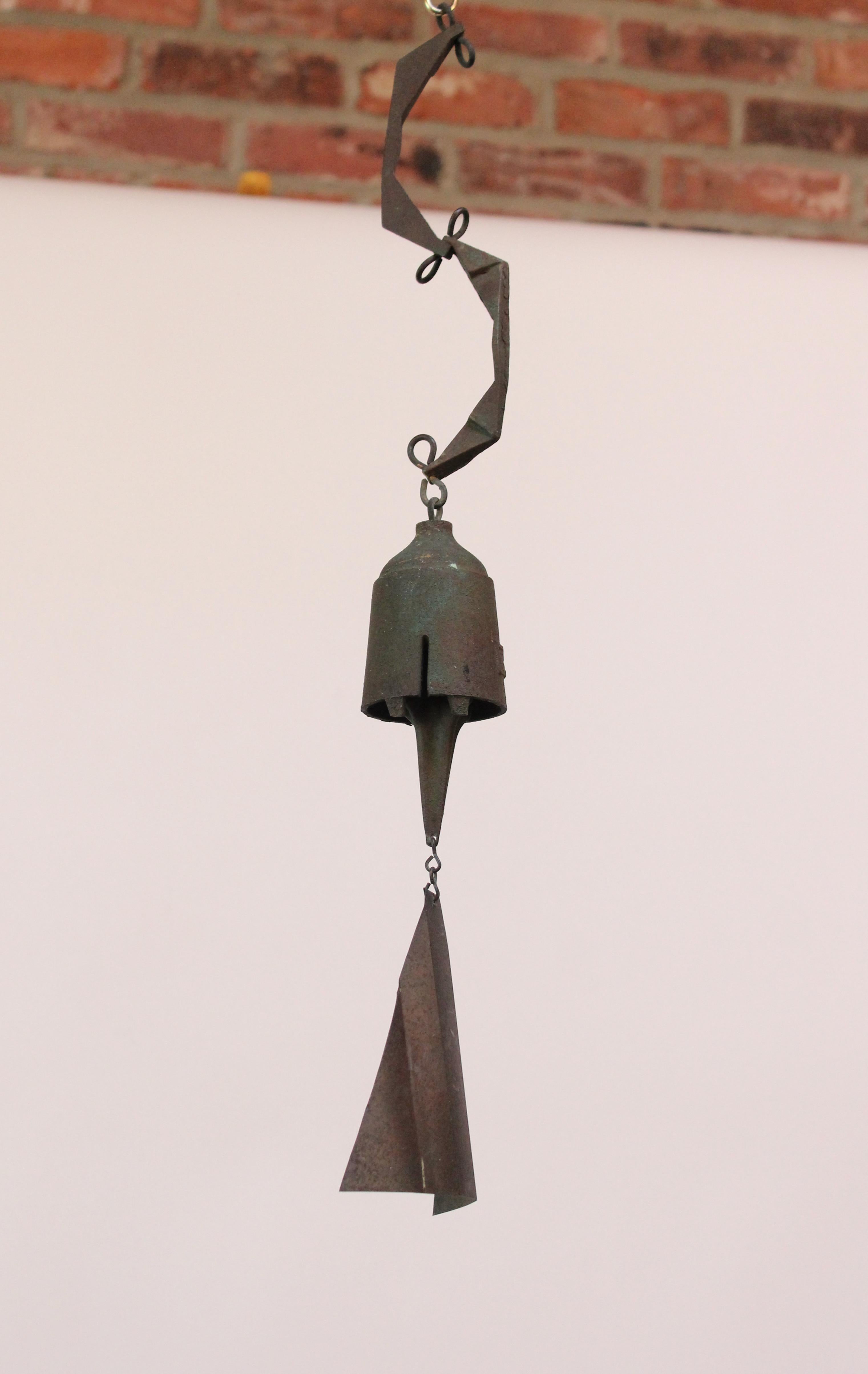 American Heavily Patinated Bronze Bell / Wind Chime by Paolo Soleri for Arconsanti 