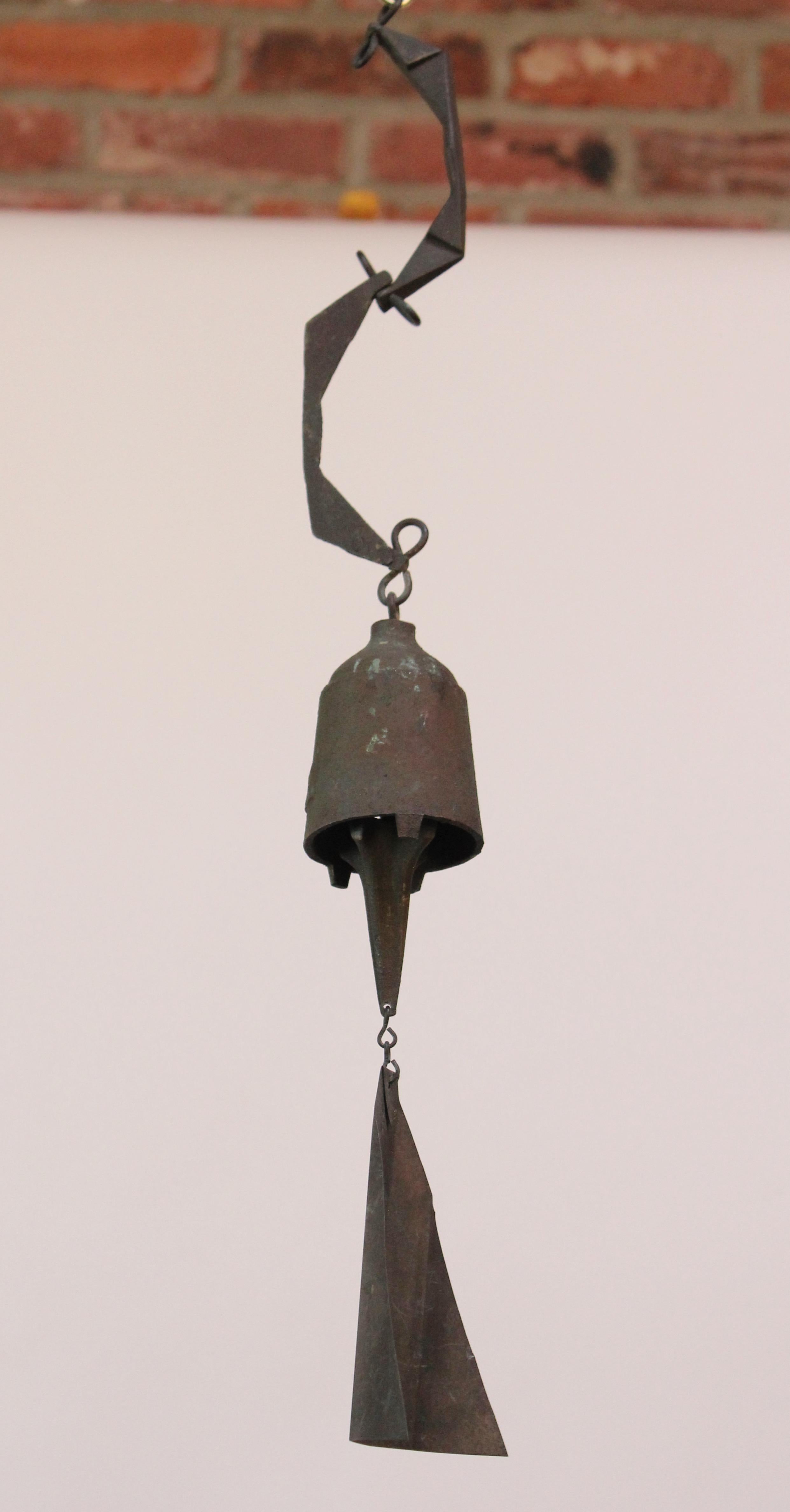 Cast Heavily Patinated Bronze Bell / Wind Chime by Paolo Soleri for Arconsanti 
