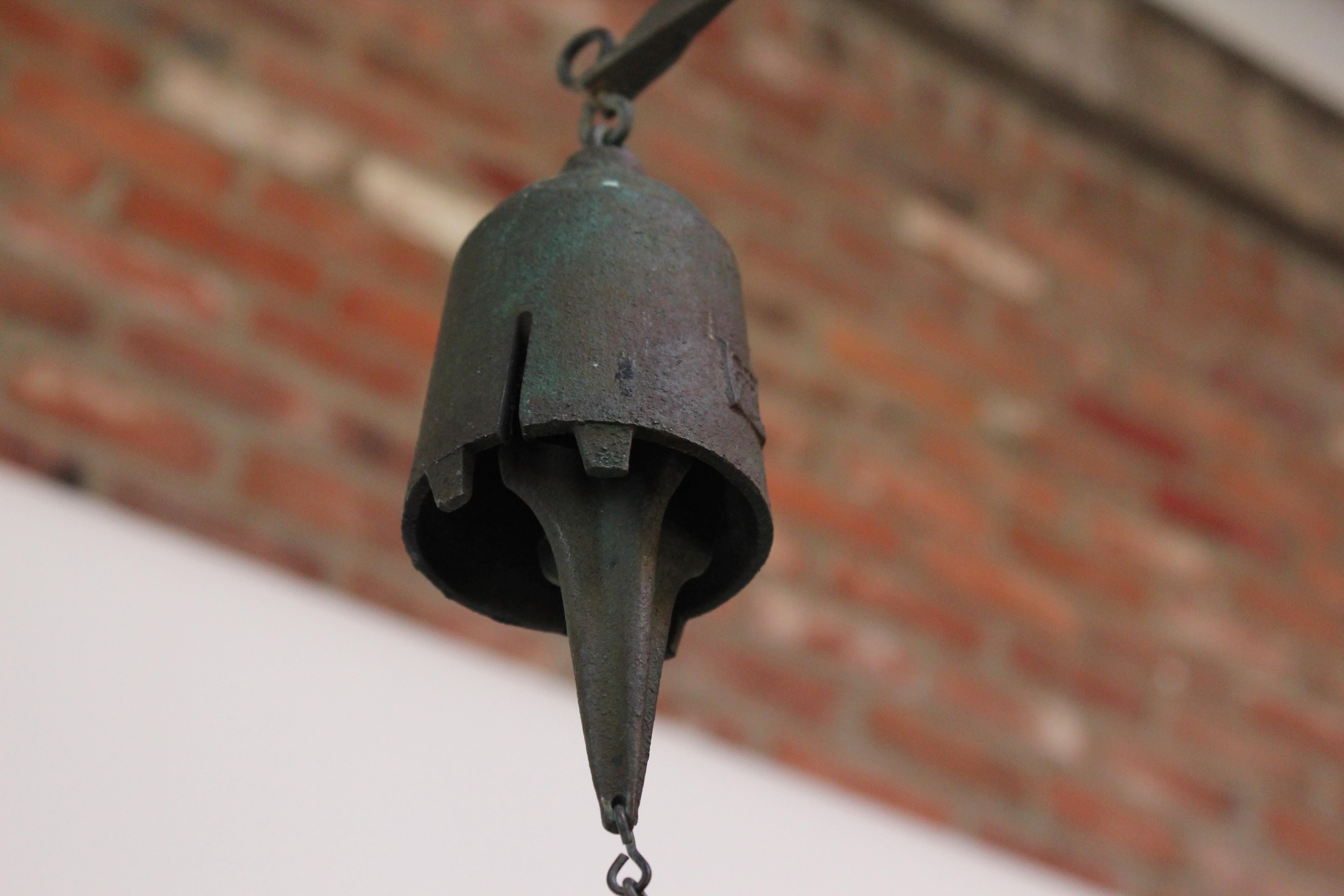 Heavily Patinated Bronze Bell / Wind Chime by Paolo Soleri for Arconsanti  In Good Condition In Brooklyn, NY