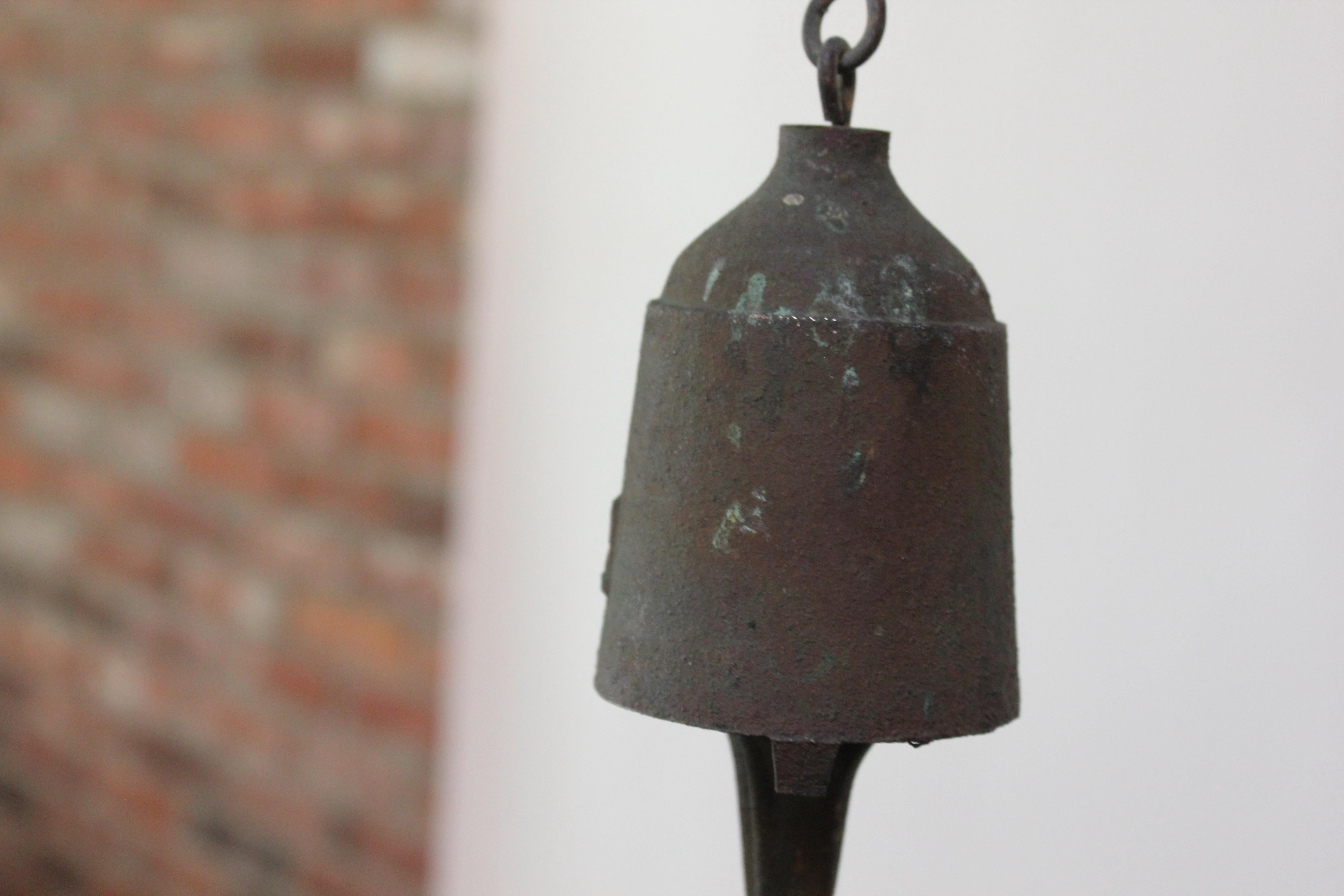 Heavily Patinated Bronze Bell / Wind Chime by Paolo Soleri for Arconsanti  1