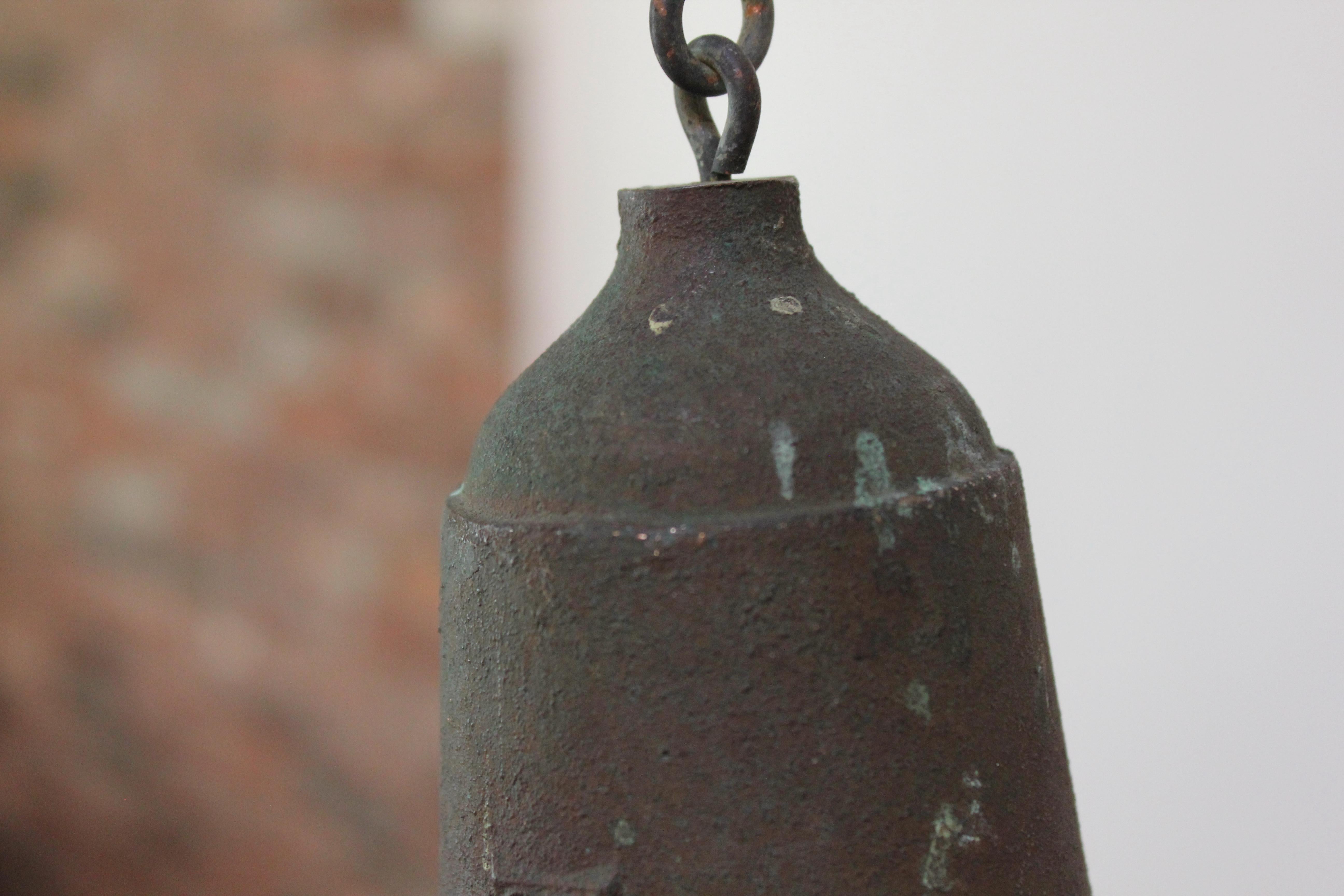 Heavily Patinated Bronze Bell / Wind Chime by Paolo Soleri for Arconsanti  2