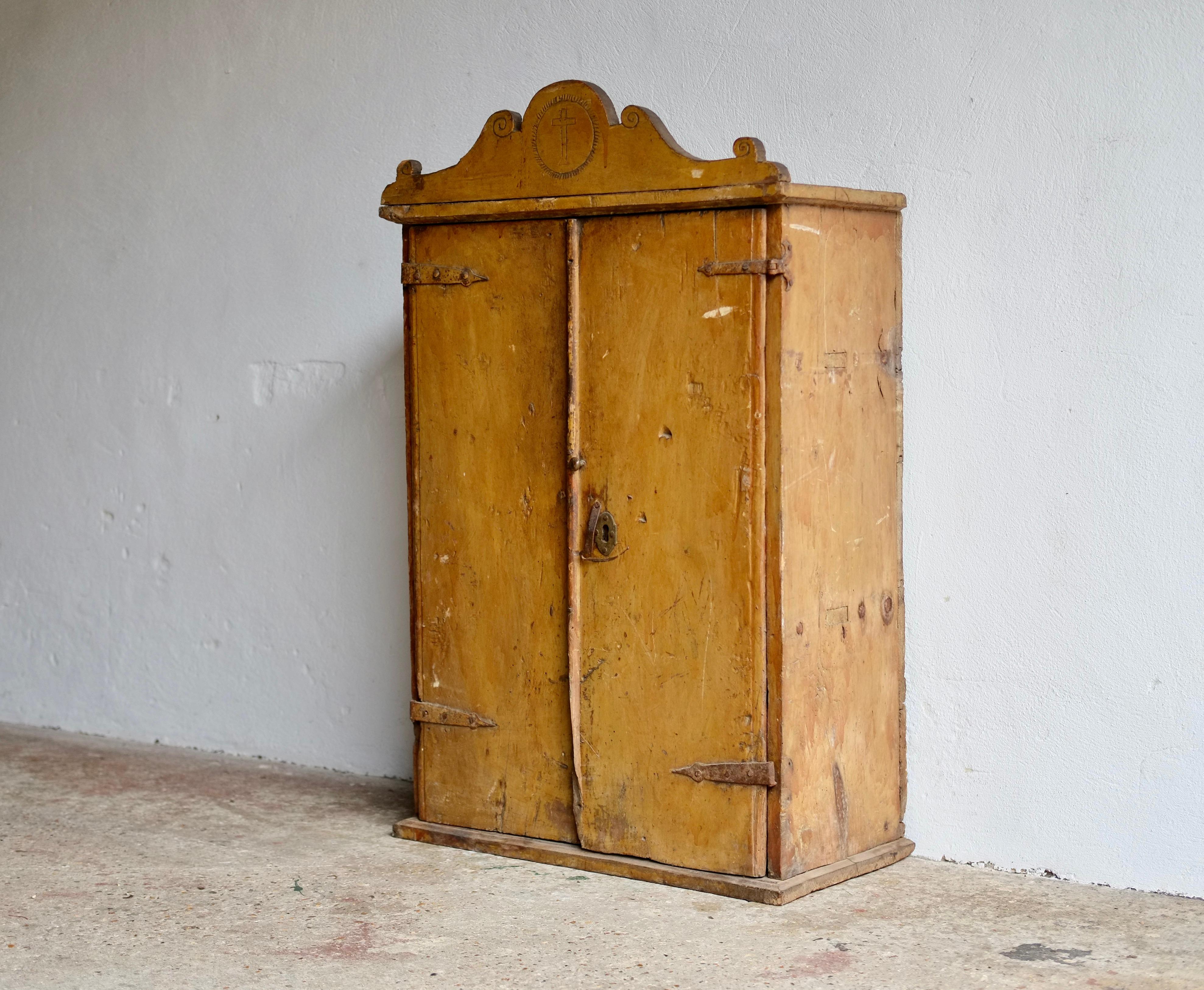 Heavily Patinated Spanish Cabinet For Sale 12