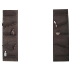 Heavily Patinated Steel Wall Mounted Shelves attrib. Tejo Remy