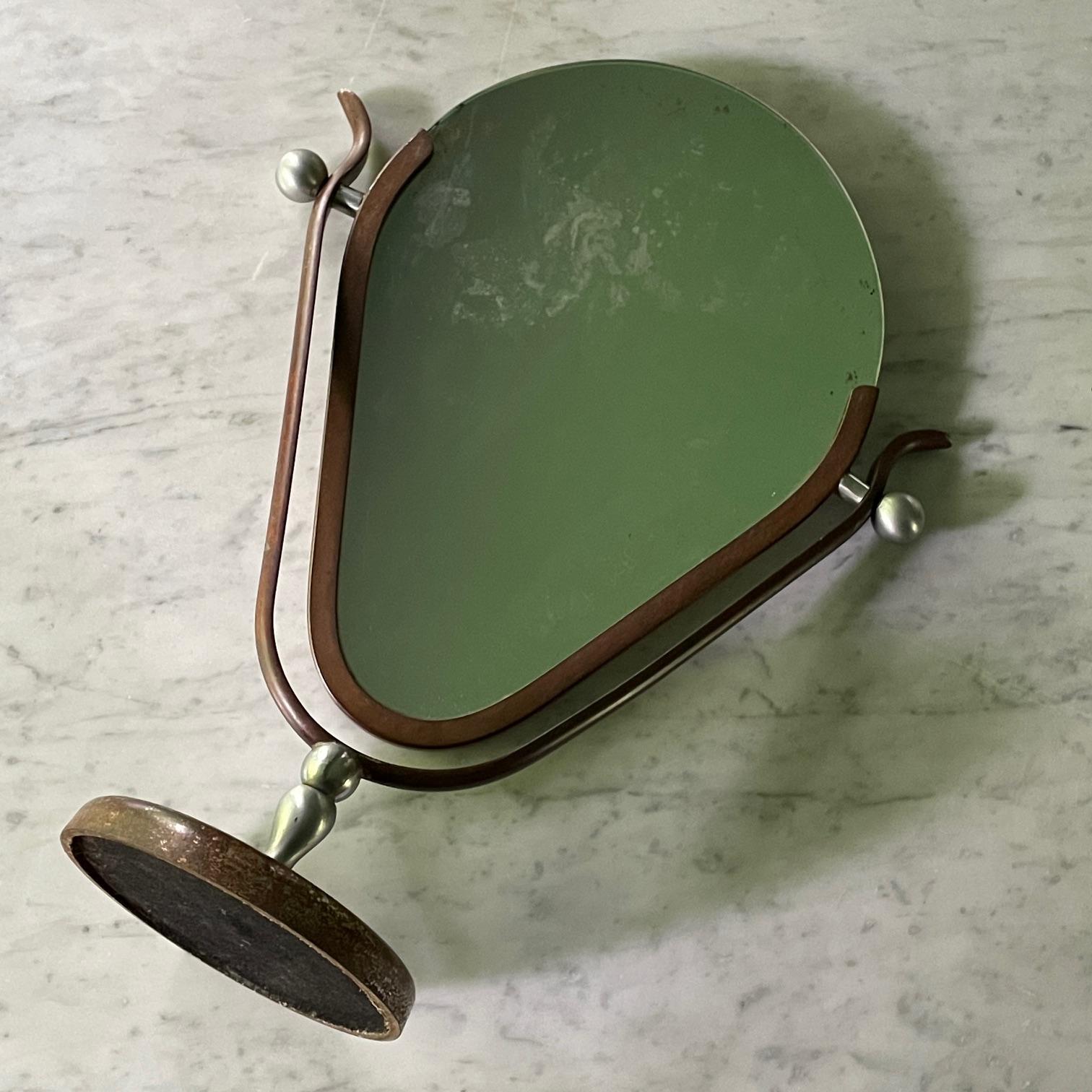Heavily Patinated Swivel Mirror Double Sided Vanity Department Store Countertop In Distressed Condition For Sale In Hyattsville, MD