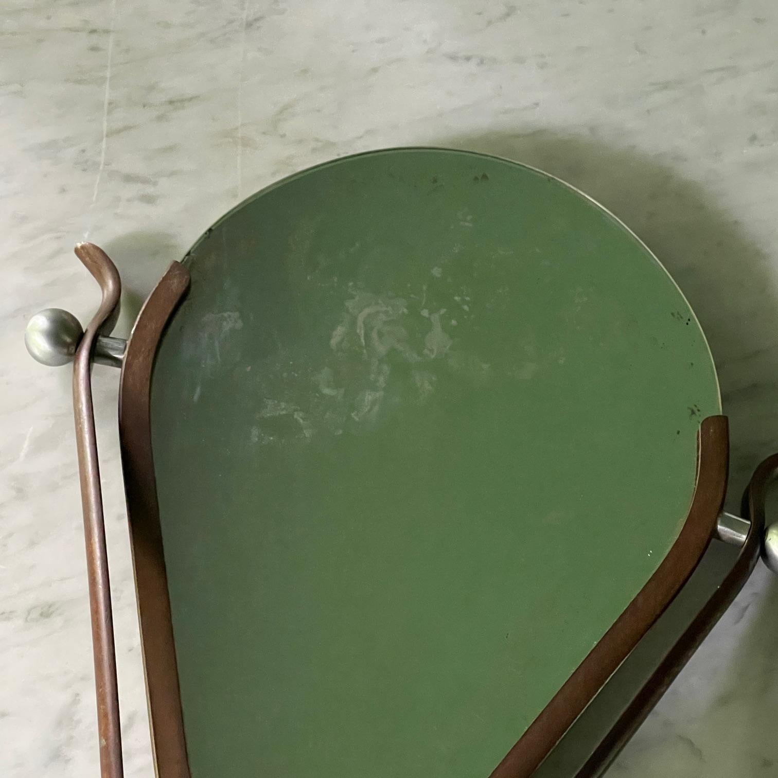 Mid-20th Century Heavily Patinated Swivel Mirror Double Sided Vanity Department Store Countertop For Sale