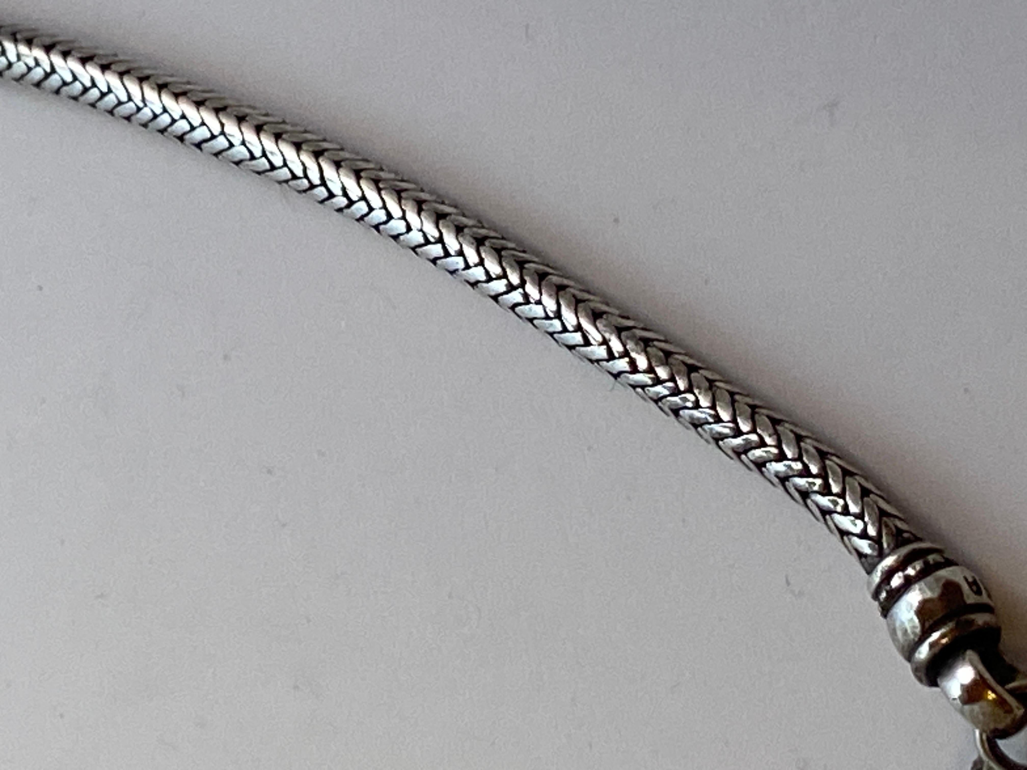 Heavily Smooth Snake-Link Sterling Silver Necklace  For Sale 7