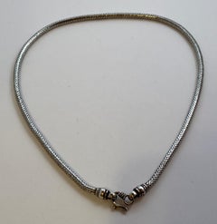 Heavily Smooth Snake-Link Sterling Silver Necklace