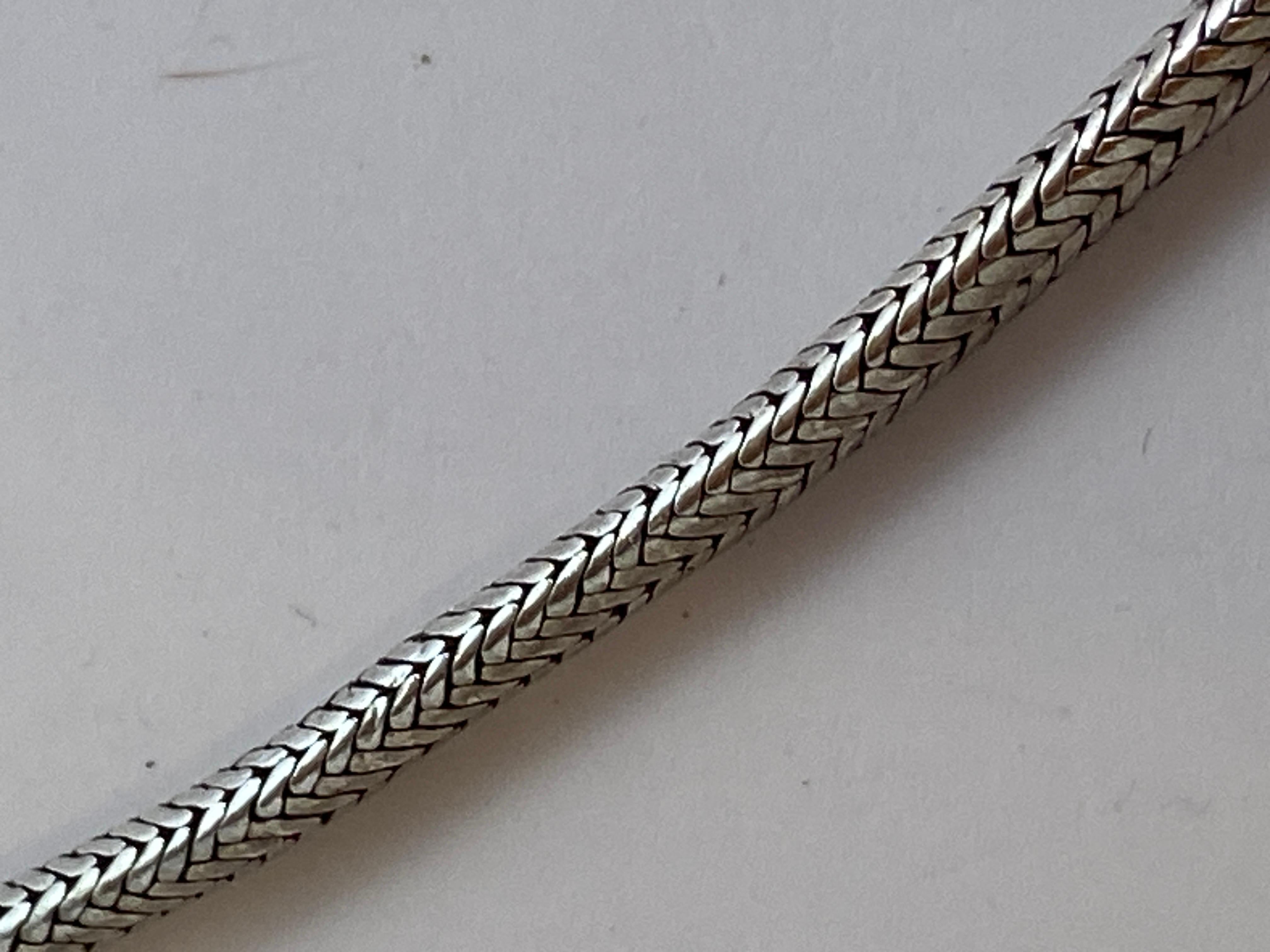 Heavily Smooth Snake-Link Sterling Silver Necklace  In Good Condition For Sale In New York, NY