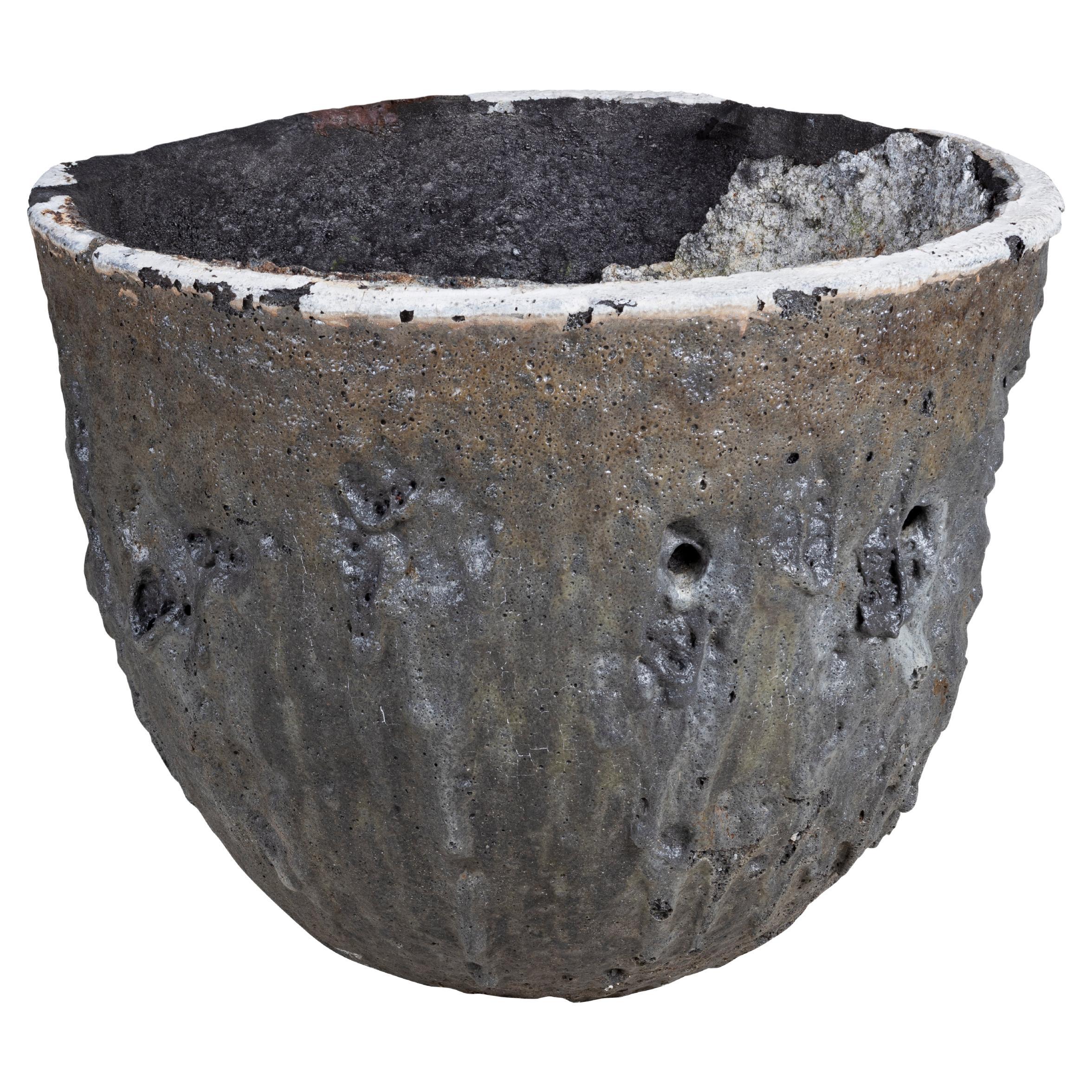 Heavily Weathered Vintage Smelting Pot For Sale