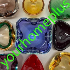 Heavy 1.3kg Murano Glass "Blue" Bowl Element Shell Ashtray Murano, Italy, 1970s