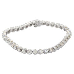 Heavy 14K White Gold High Fashion 5.18CT VS Diamond Tennis Line Bracelet