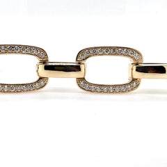 Bracelet lourd en or jaune 14 carats avec diamants épais