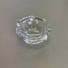 Heavy 1, 4kg Crystal "Diamond" Glass Ashtray by Val Saint Lambert, Belgium, 1970s
