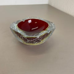 Heavy 1.6kg  Glass "multicolor" Bowl Element Shell Ashtray Murano Italy, 1970s
