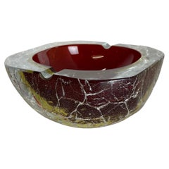 Pesado 1,6 kg  Cenicero de concha de elemento de cuenco de cristal "multicolor" Murano Italia, años 70